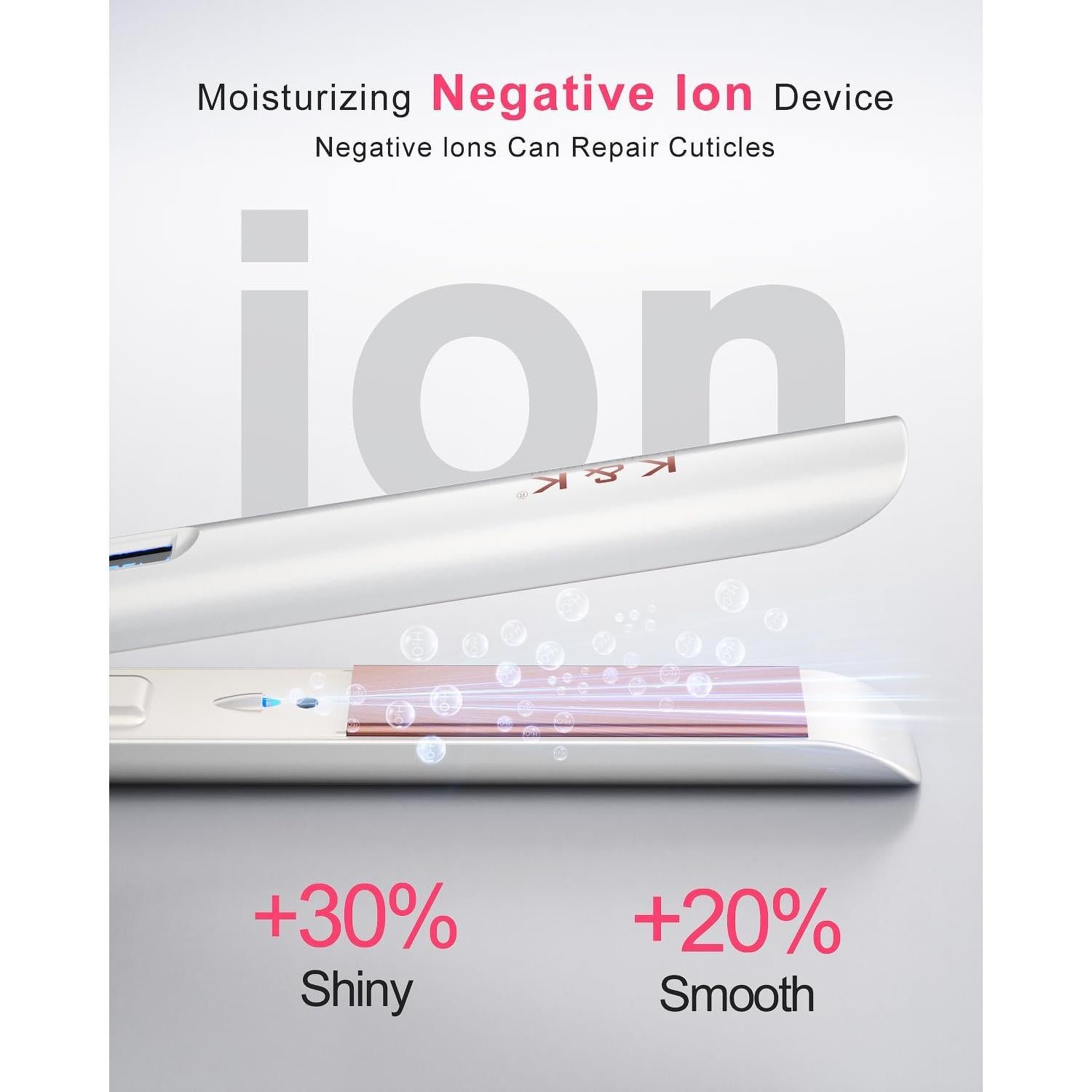 Plancha de Pelo K&K 1 Pulgada Titanio Cerámica Iones Negativos