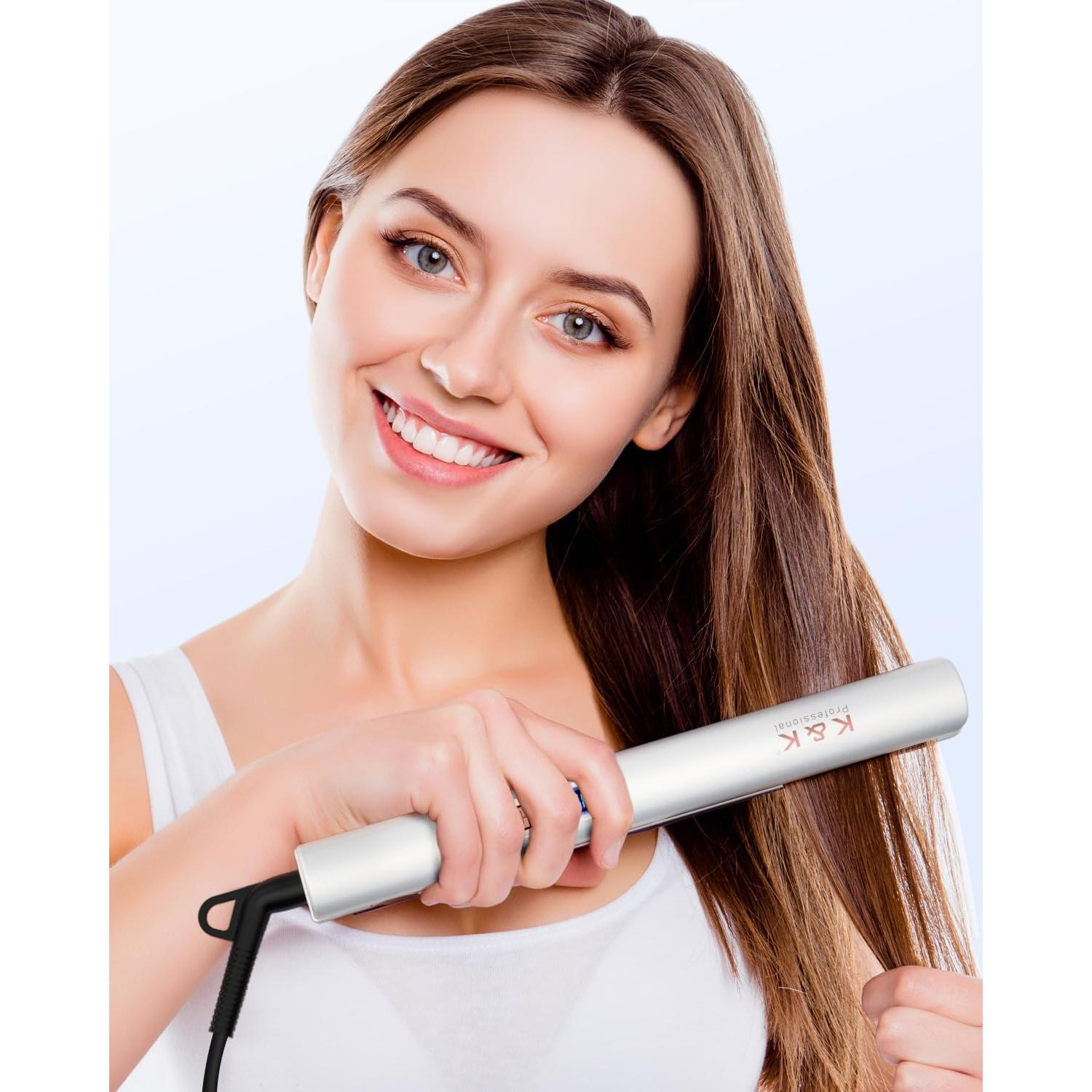 Plancha de Pelo K&K 1 Pulgada Titanio Cerámica Iones Negativos