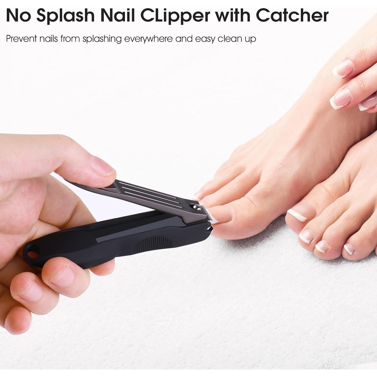 Cortauñas GLAMFIELDS 3 en 1 con Recolector y Lima - Negro