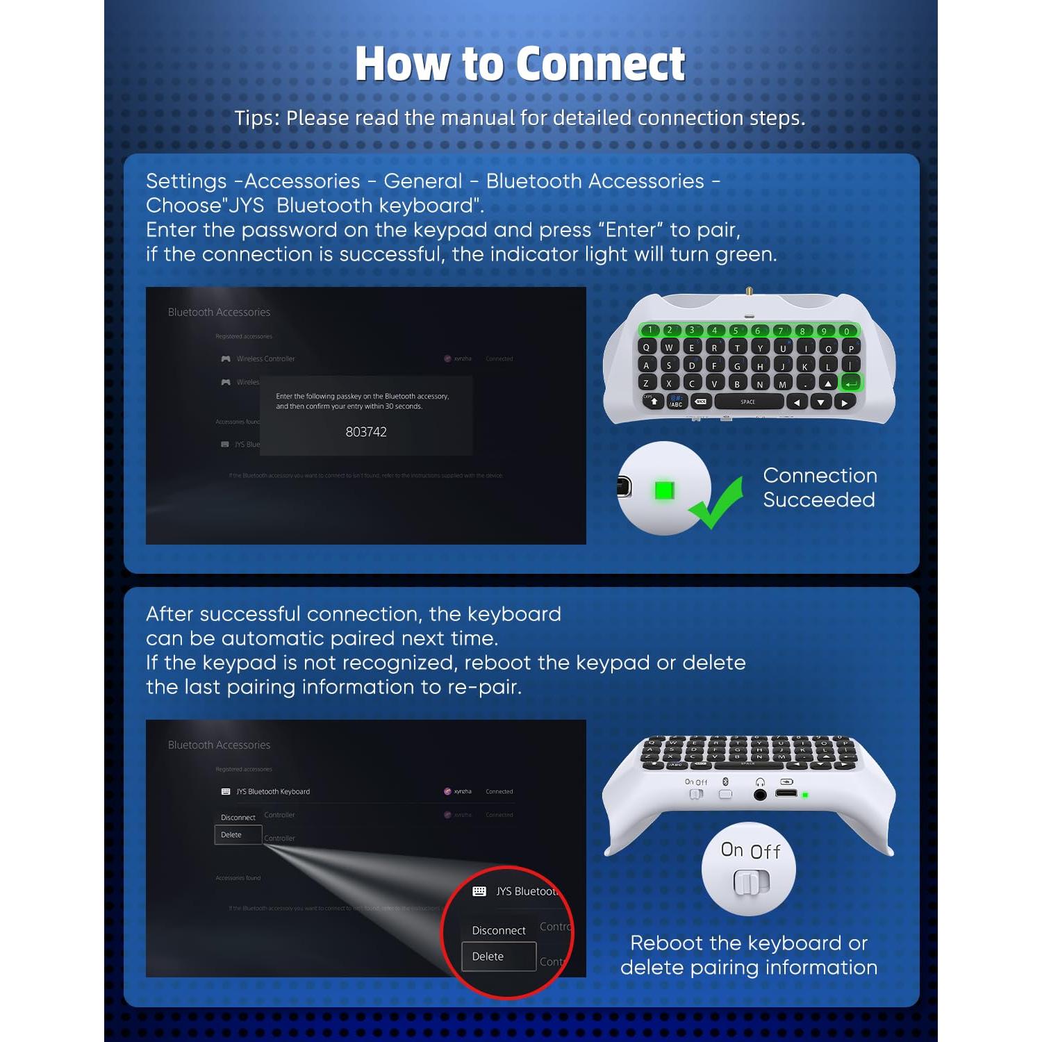 Teclado Inalámbrico MENEEA para PS5 Pro con Altavoz