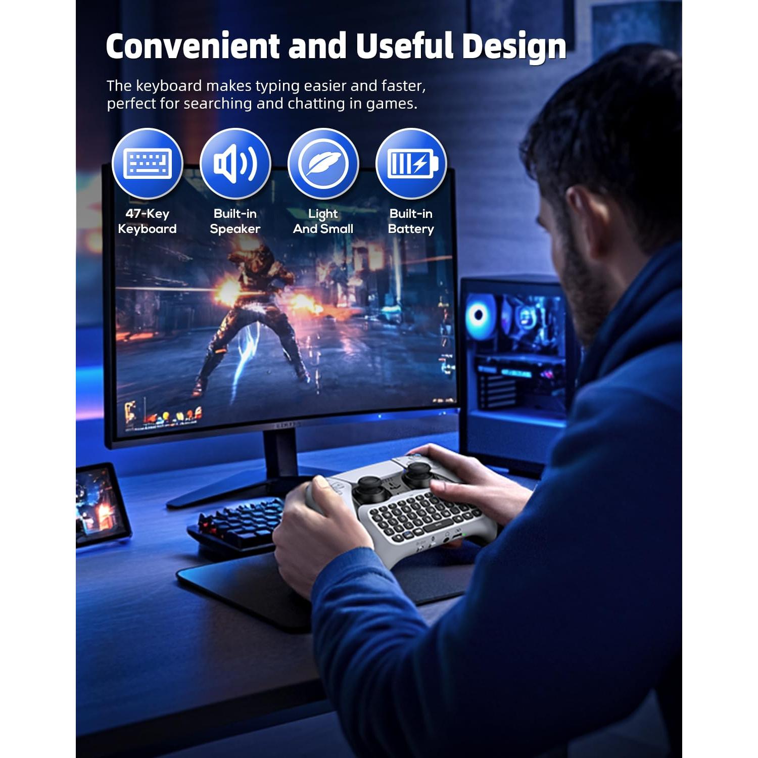 Teclado Inalámbrico MENEEA para PS5 Pro con Altavoz