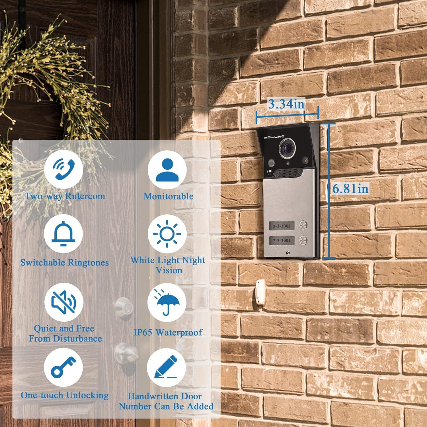 Intercomunicador Video WOLILIWO 7" HD 1 Cámara 2 Monitores