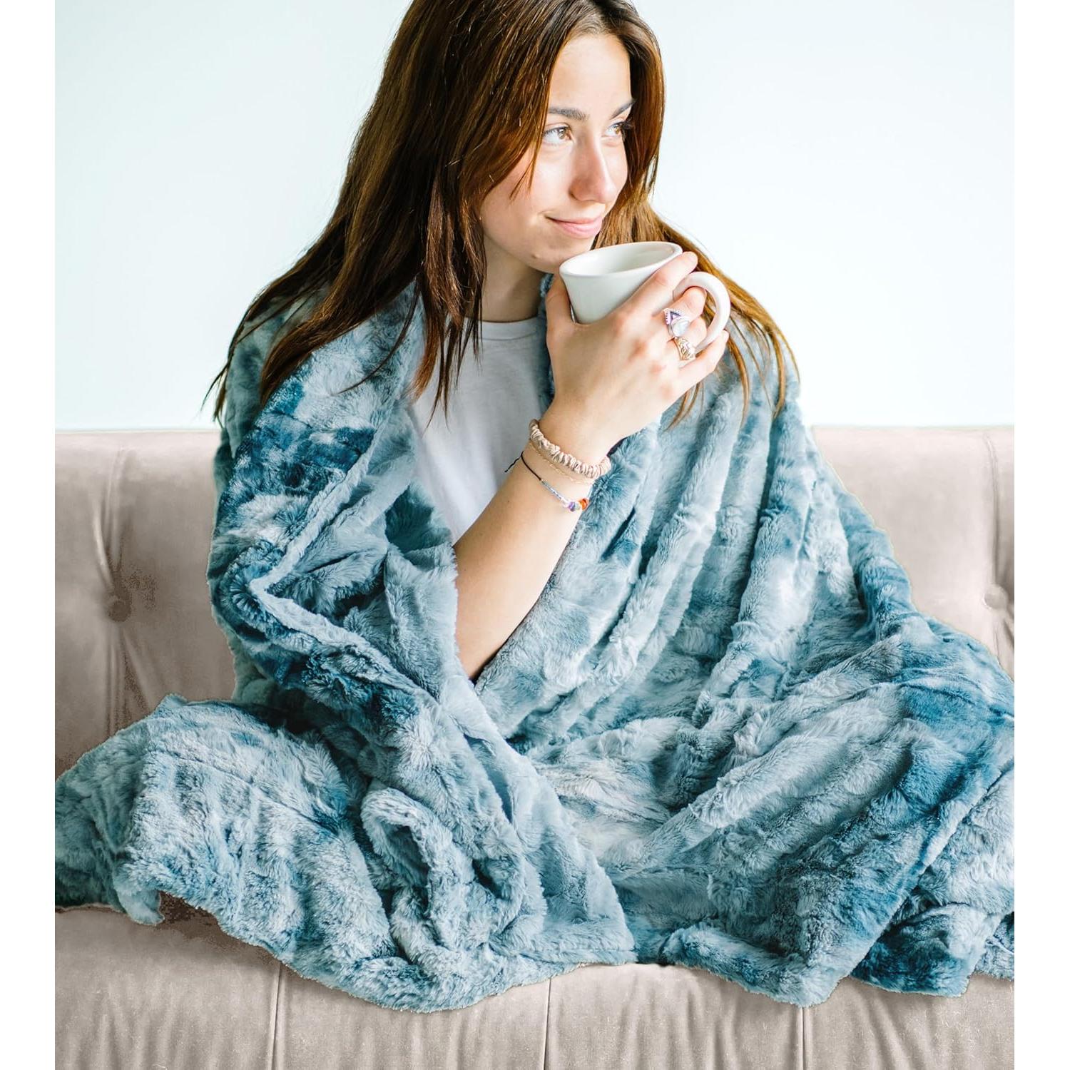 Manta Wolf Creek PADRE 5 Grande 127x165cm Azul Ártico Suave