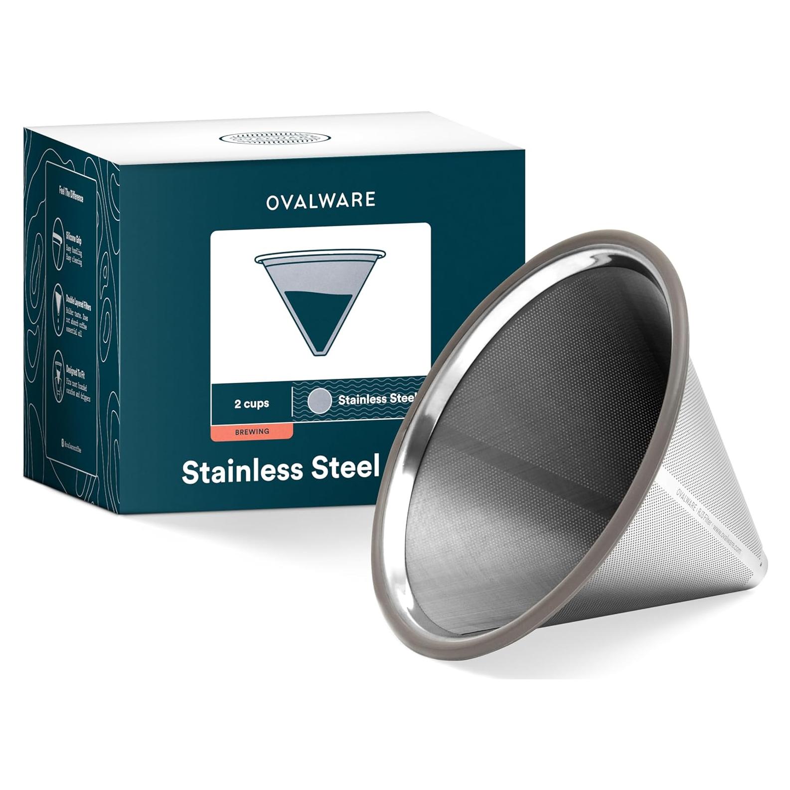 Filtro de Café de Acero Inoxidable Ovalware - Dripper Reutilizable