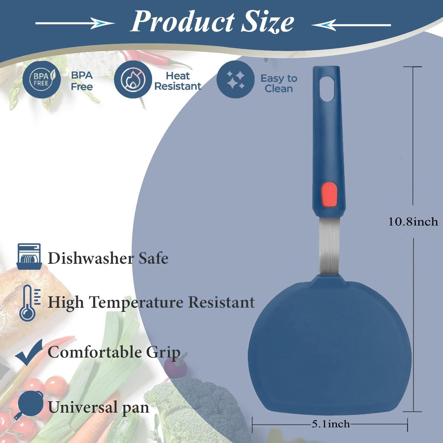 Espátula de Silicona Tenta Kitchen Azul 27.4 cm Resistente al Calor