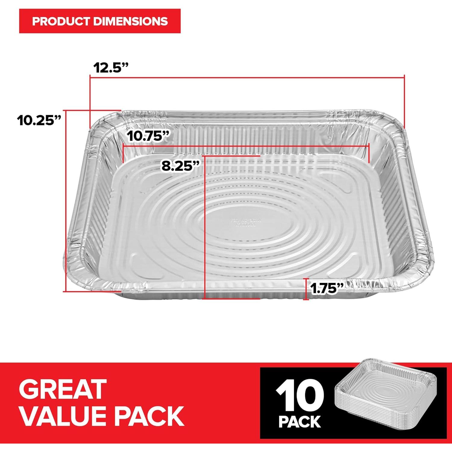 Bandejas de Aluminio Desechables 10 Piezas 9x13 cm Poco Profundas