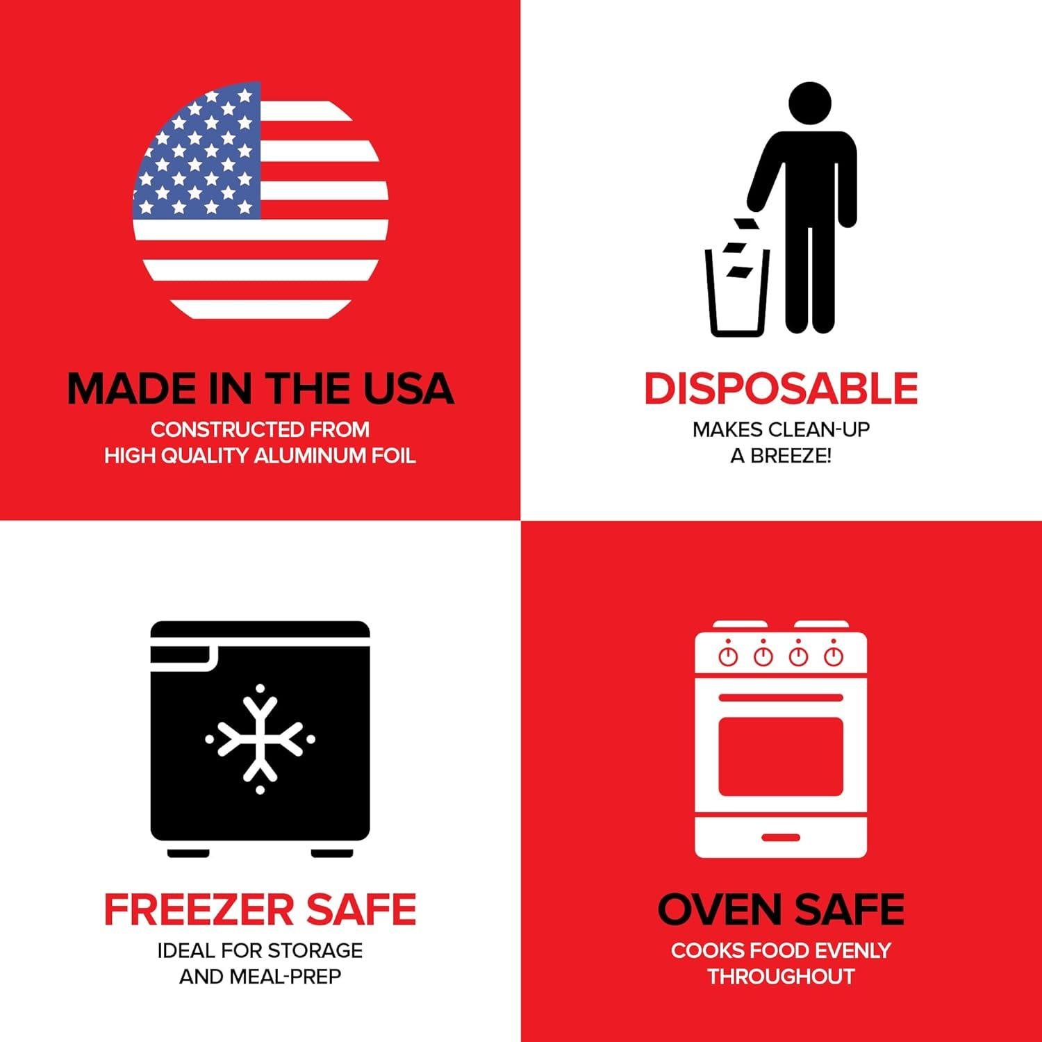 Bandejas de Aluminio Desechables 10 Piezas 9x13 cm Poco Profundas