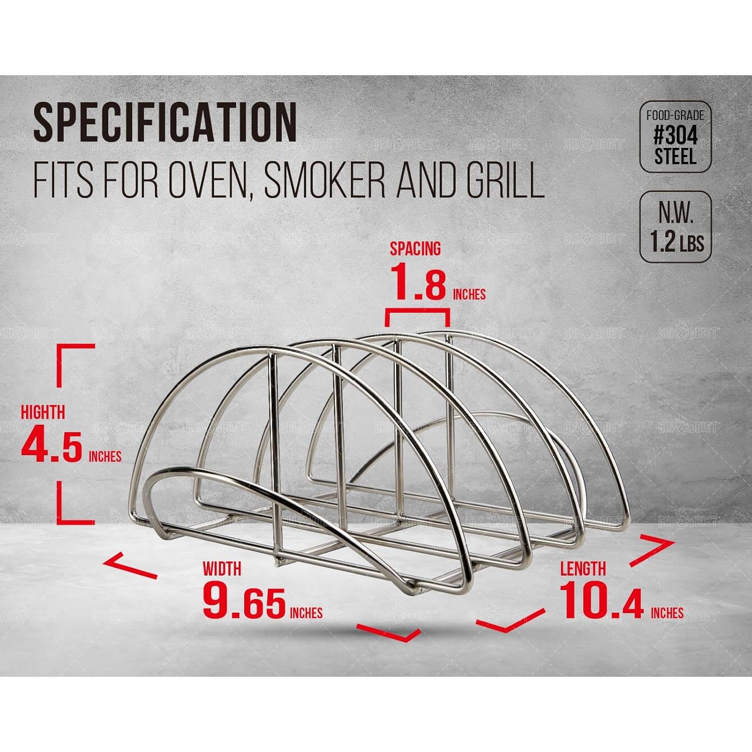 Soporte para Costillas BBQ GriAddict Acero Inoxidable 3 Costillas