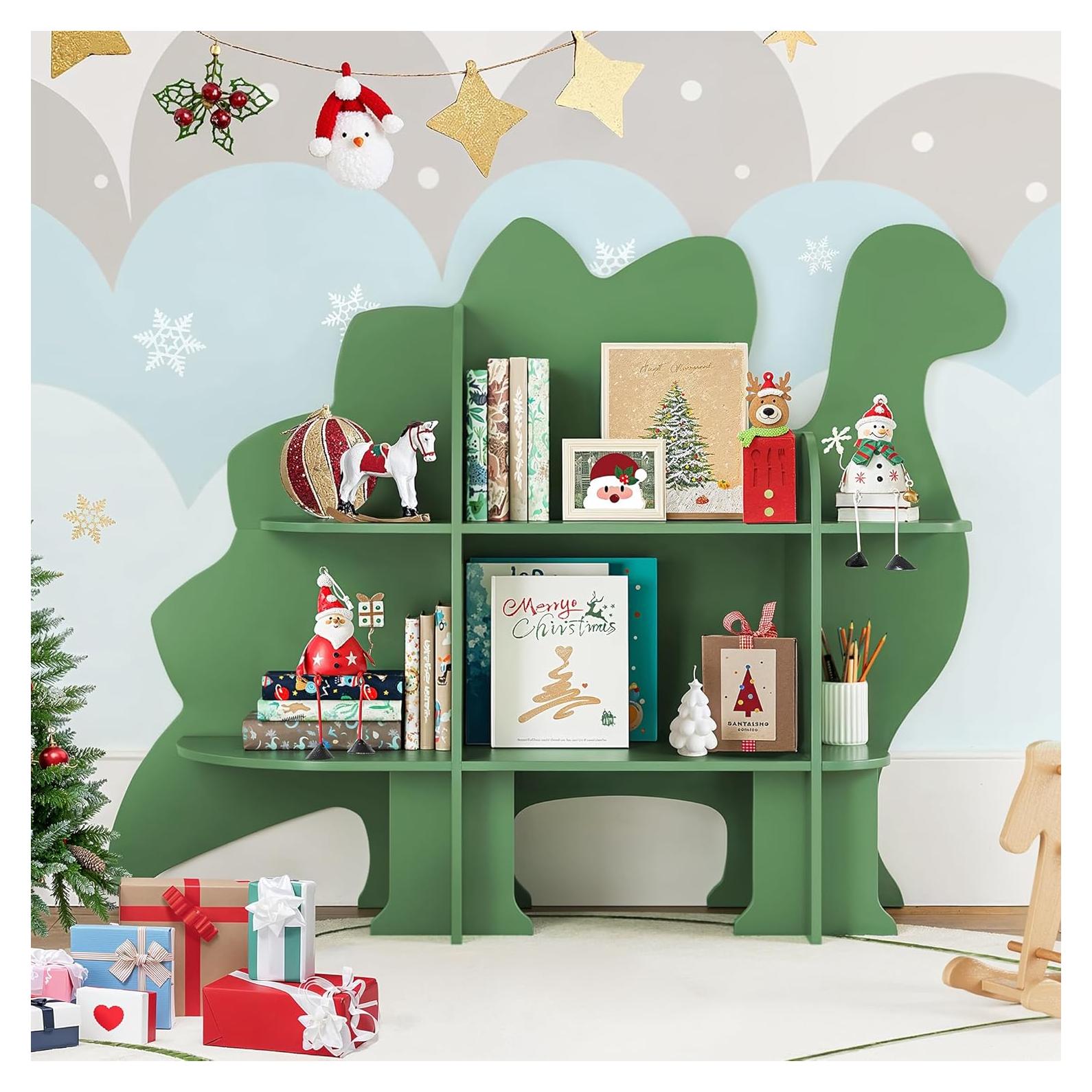 Estantería Infantil Curipeer Dinosaurio Verde 2 Niveles