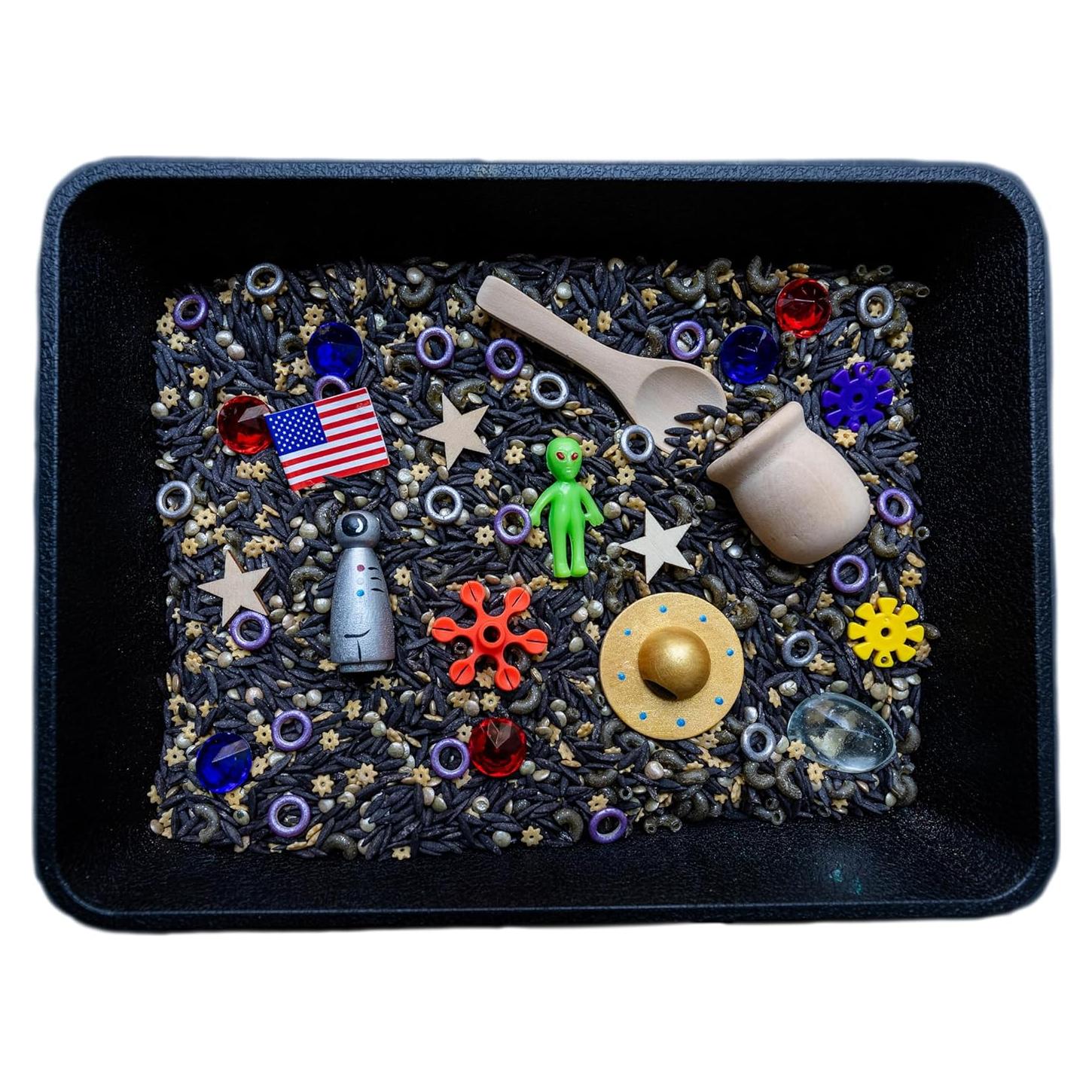 Caja Sensorial Espacial con Bandeja de Plástico - Juguete Educativo