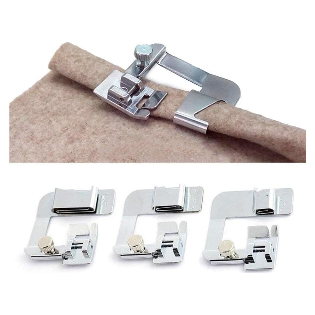 ANYQOO Juego de Pies de Prensatelas para Dobladillo 3 Piezas