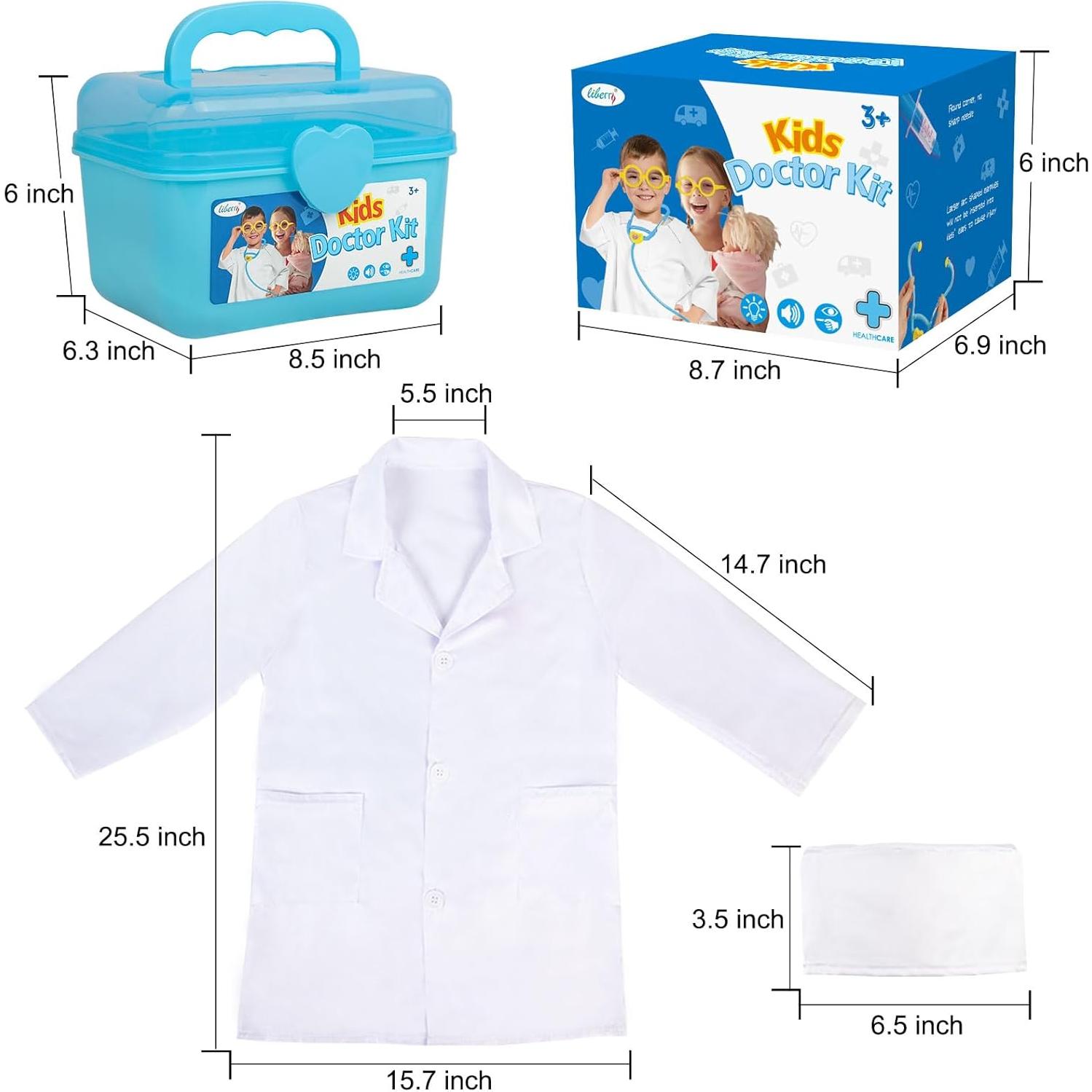 Kit de Doctor Liberry para Niños 3-5 Años con Estetoscopio