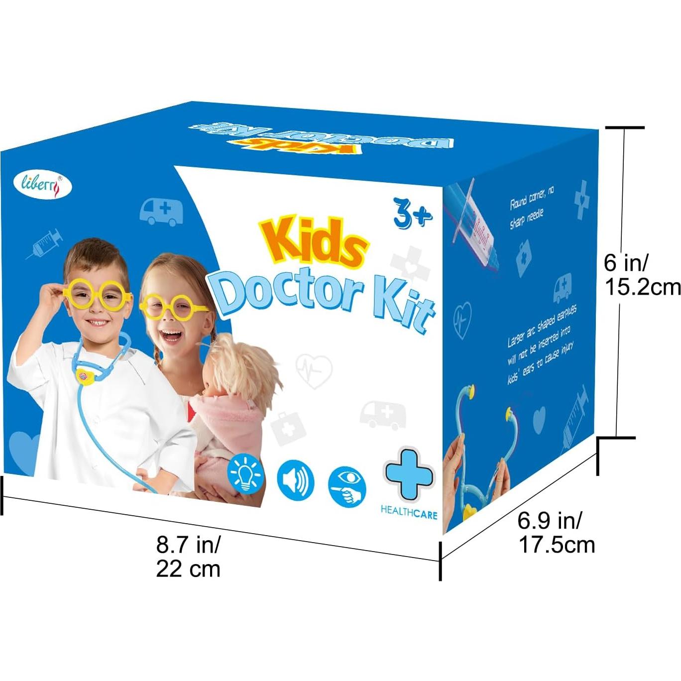Kit de Doctor Liberry para Niños 3-5 Años con Estetoscopio