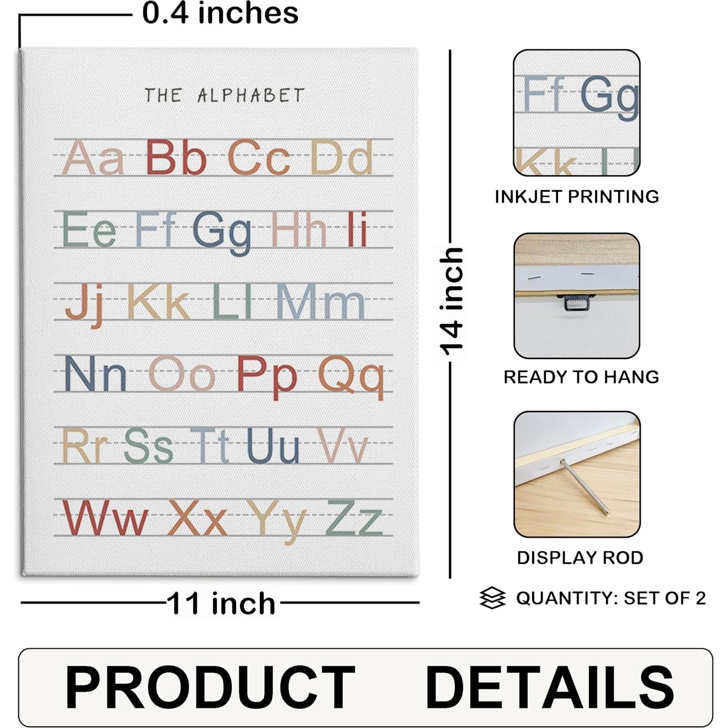 Conjunto de 2 Pósters de Arte de Lienzo HRQKO 28x36 cm