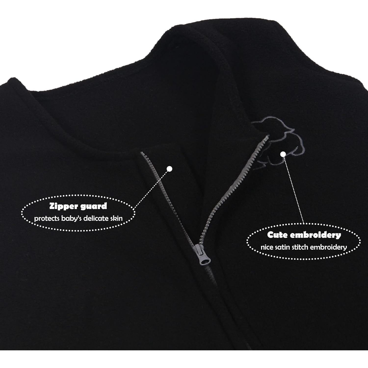 Saco de Sueño Belsden Microforro Negro 6-12M TOG 1