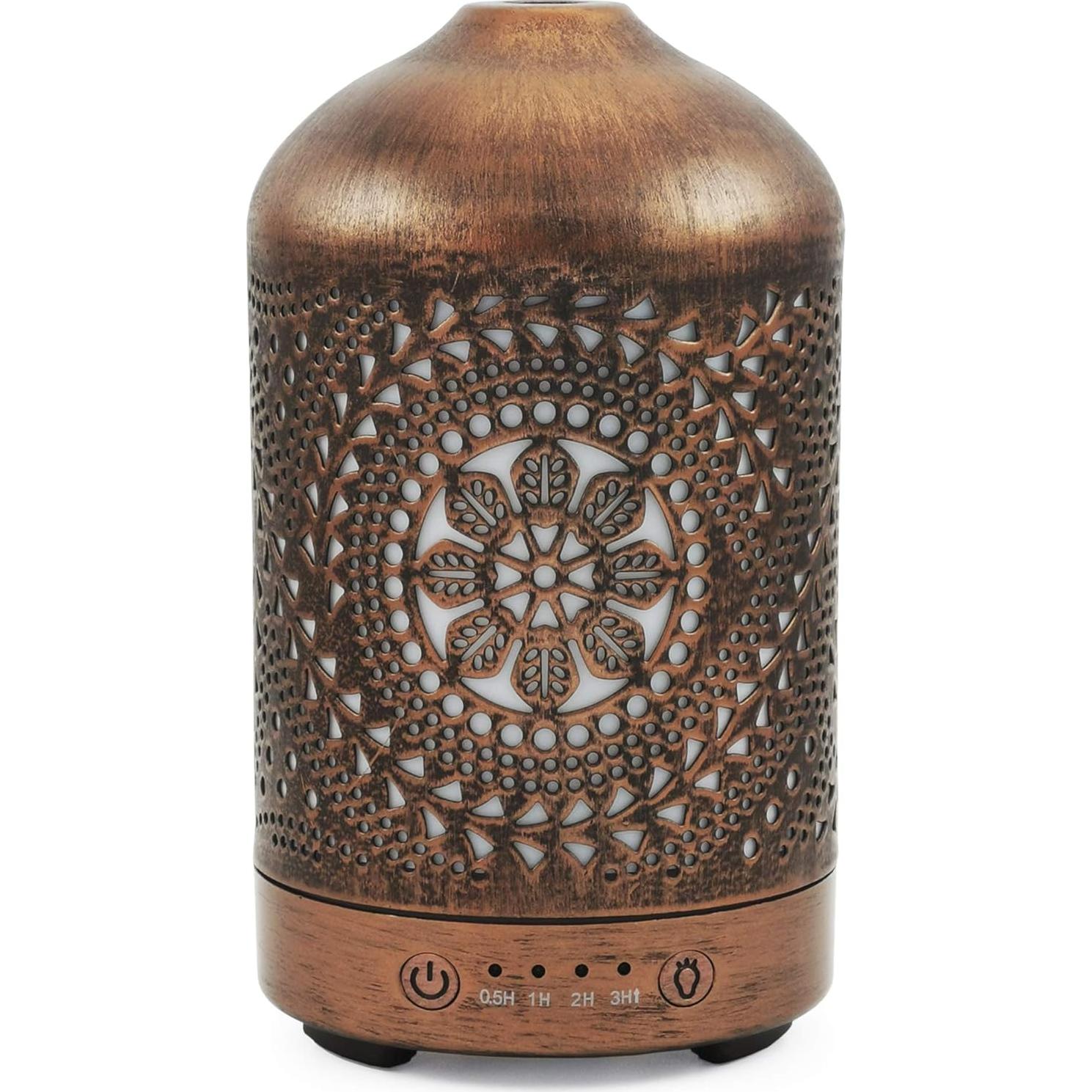 Difusor de Aceite Esencial Earnest Living 100 ml Metal Luz Nocturna