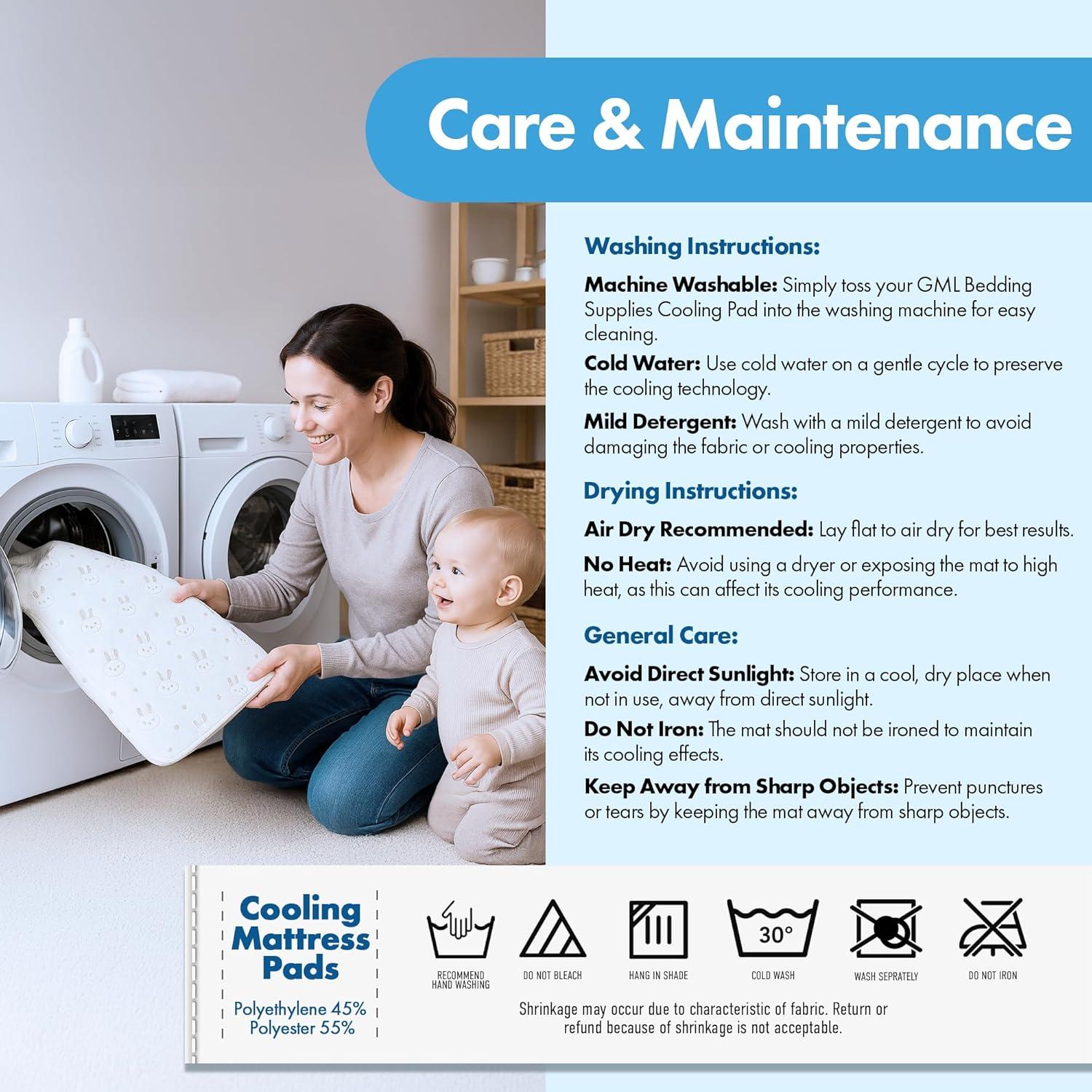 Colchón Protector para Cuna GML - Enfriamiento Hipoalergénico 70x119cm