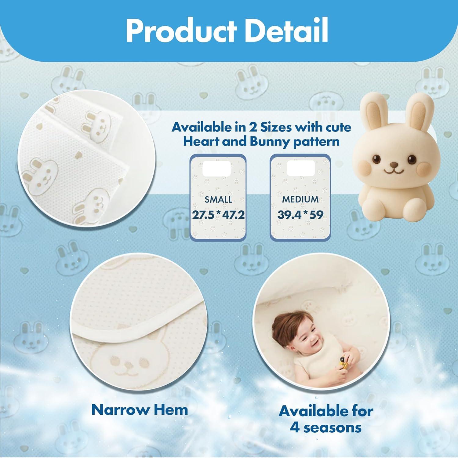 Colchón Protector para Cuna GML - Enfriamiento Hipoalergénico 70x119cm