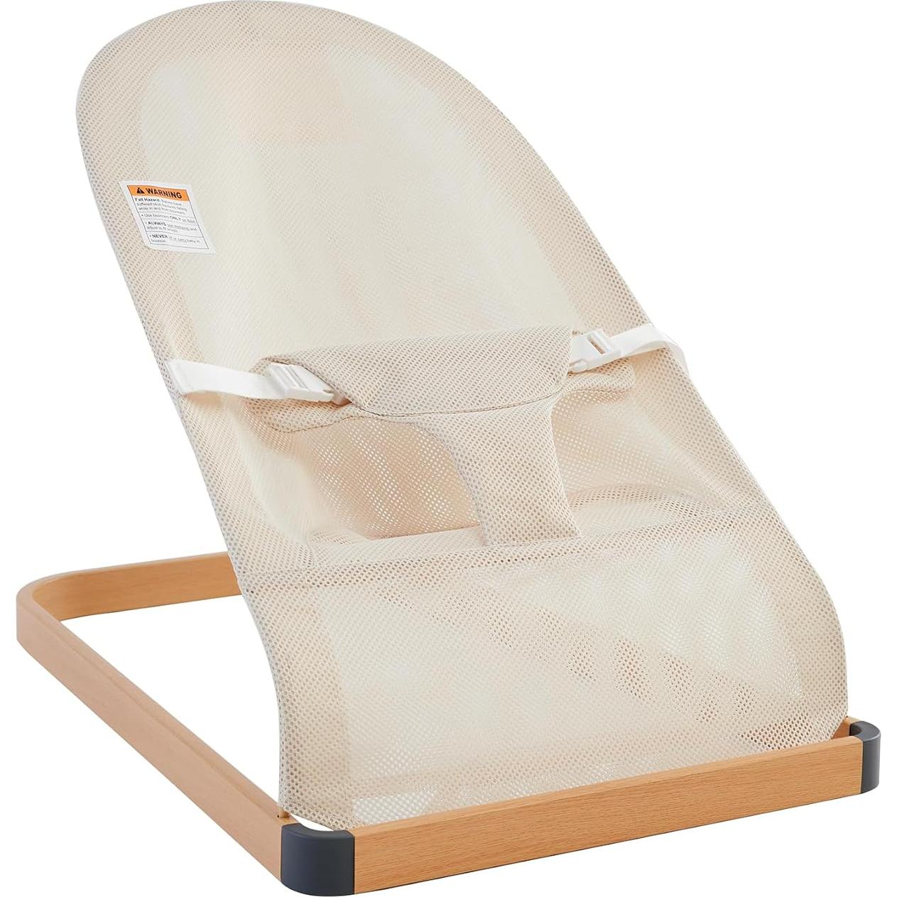 Silla de rebote portátil ANGELOGJGT para bebés - Beige