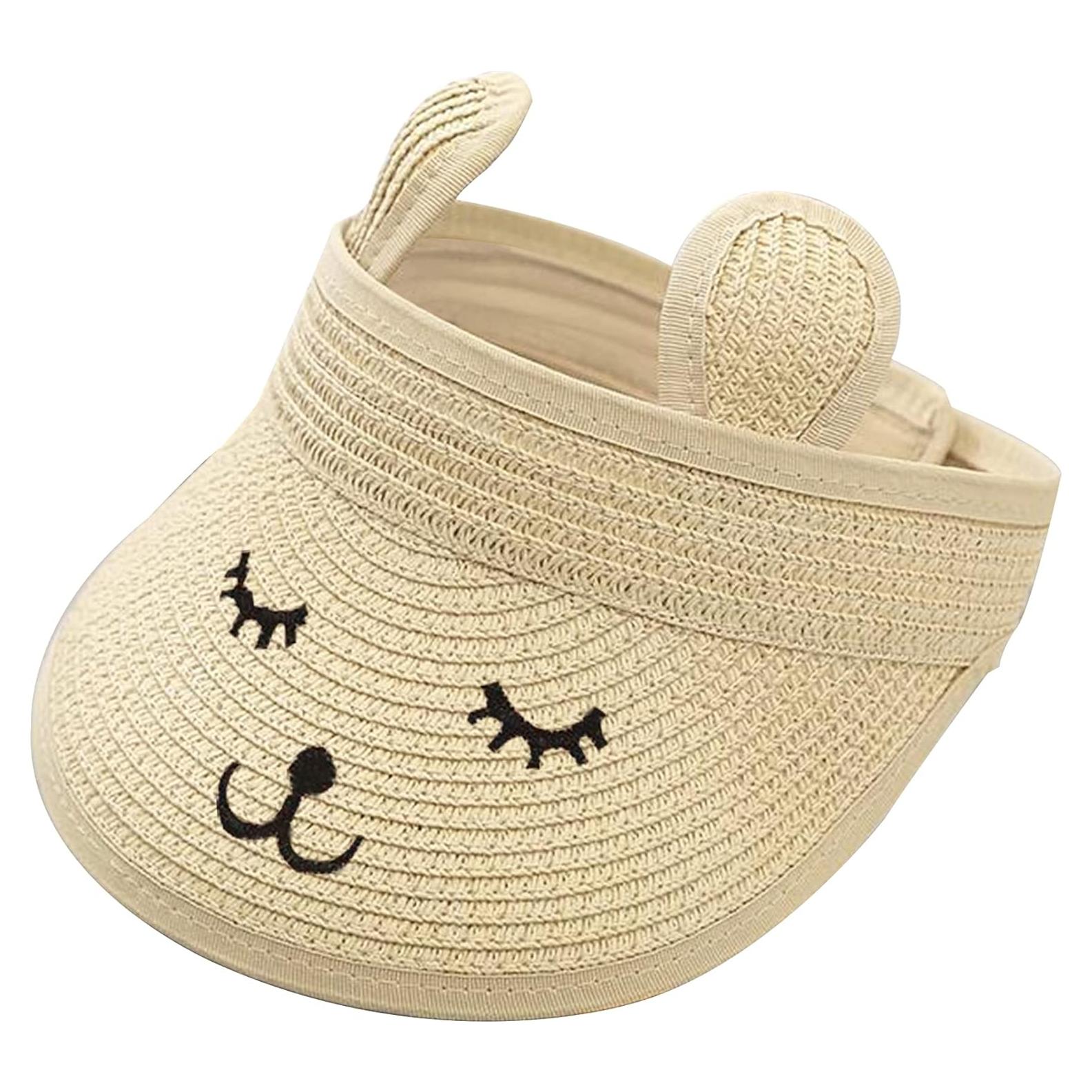 Gorro de paja con visera ajustable para bebé 1-4 años