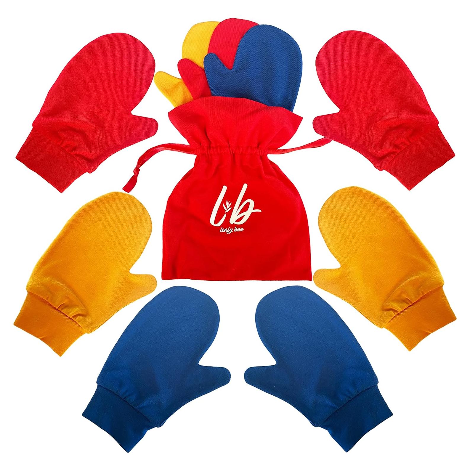 Manoplas de Bambú Leafy Boo para Eccema 1-2 Años - 3 Pares