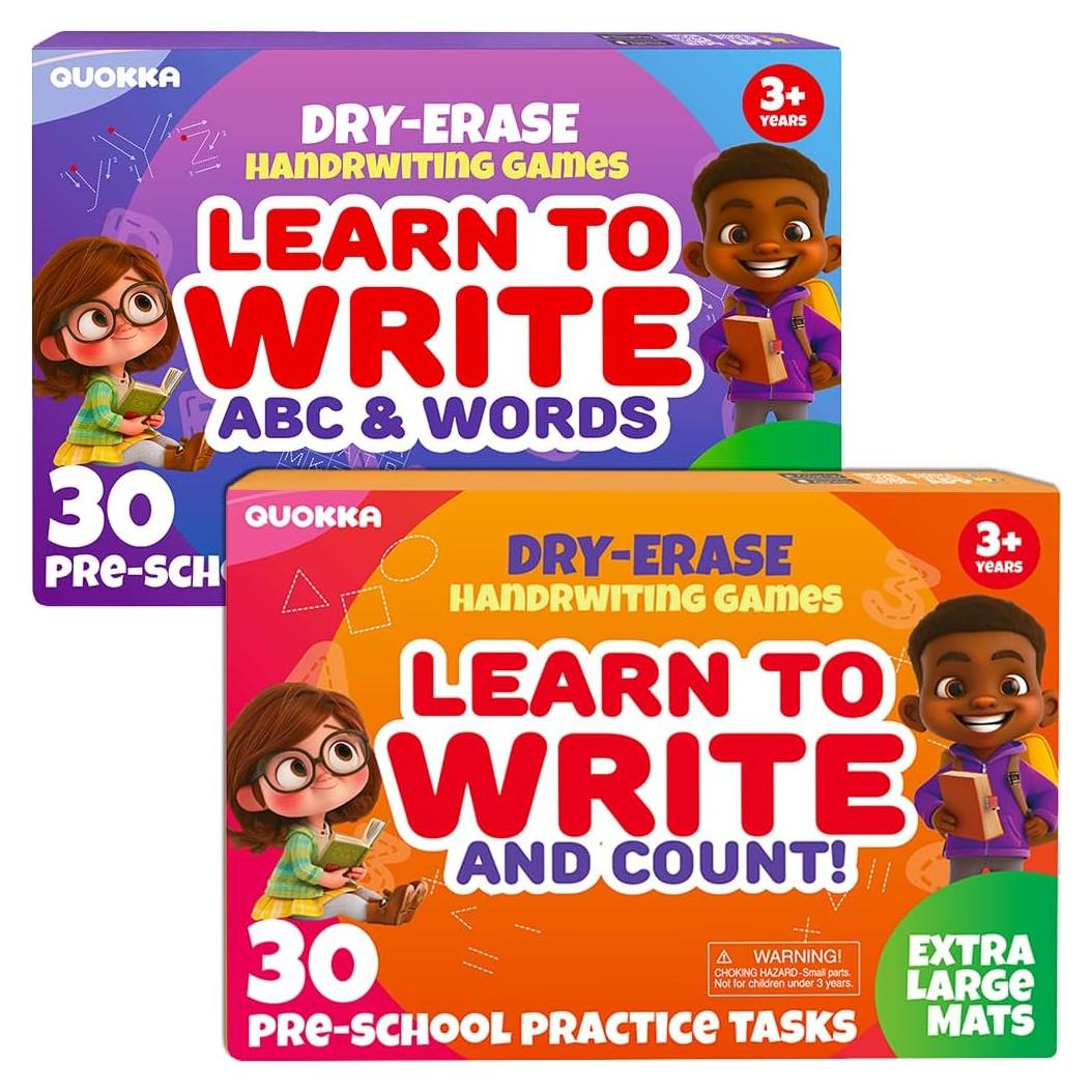 Libro Ocupado QUOKKA - 2 Conjuntos de Escritura para Niños 3-5 Años