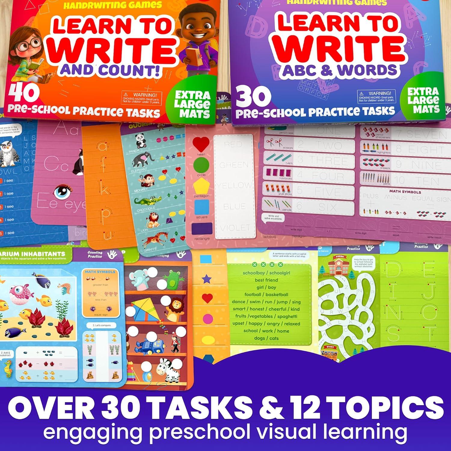 Libro Ocupado QUOKKA - 2 Conjuntos de Escritura para Niños 3-5 Años