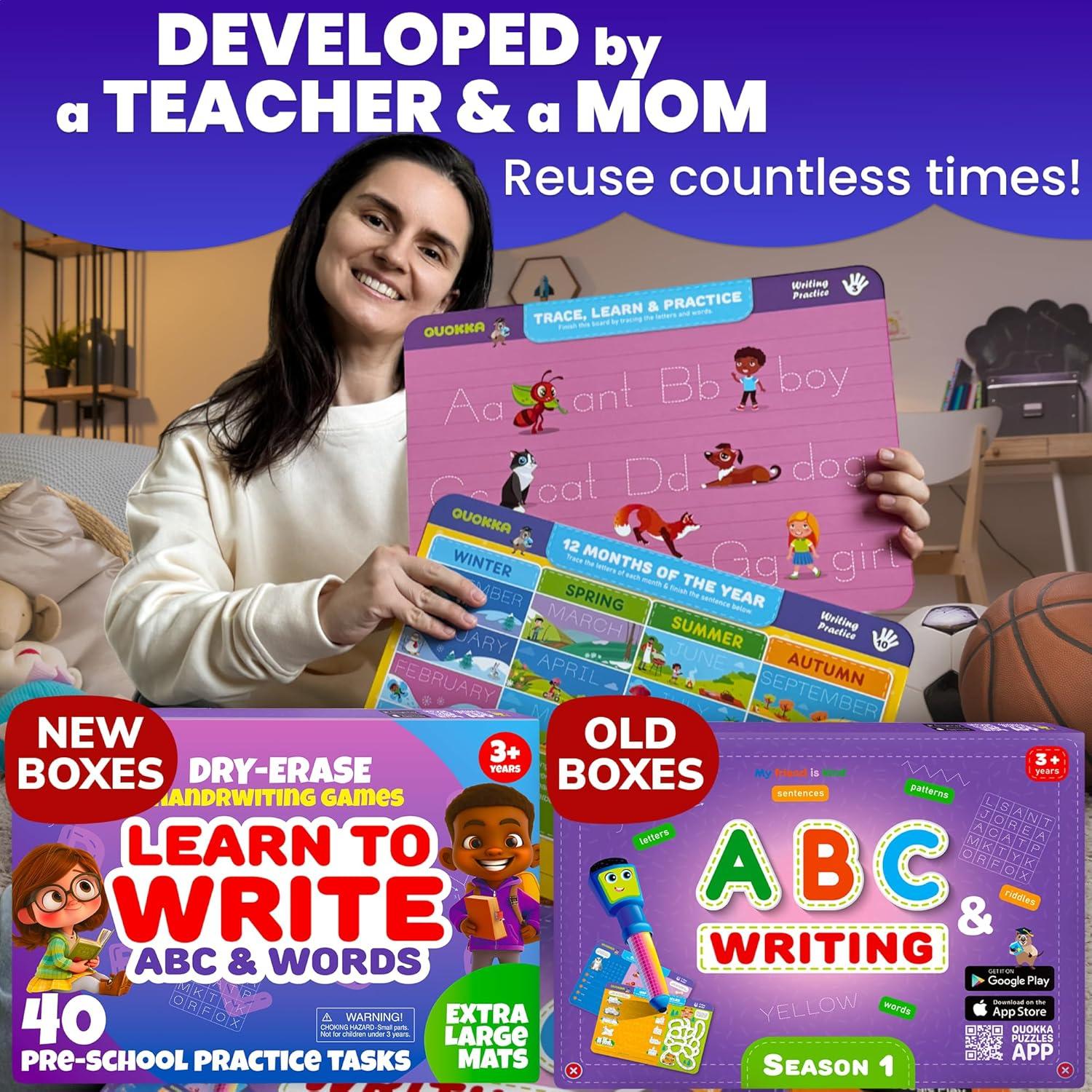 Libro Ocupado QUOKKA - 2 Conjuntos de Escritura para Niños 3-5 Años