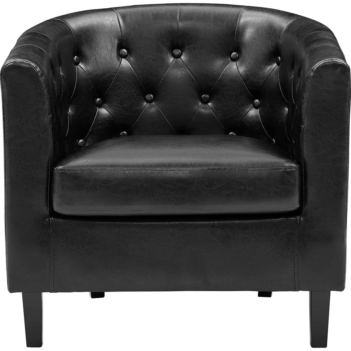 Silla de Acento Emma Naomi Home - Cuero Sintético Negro