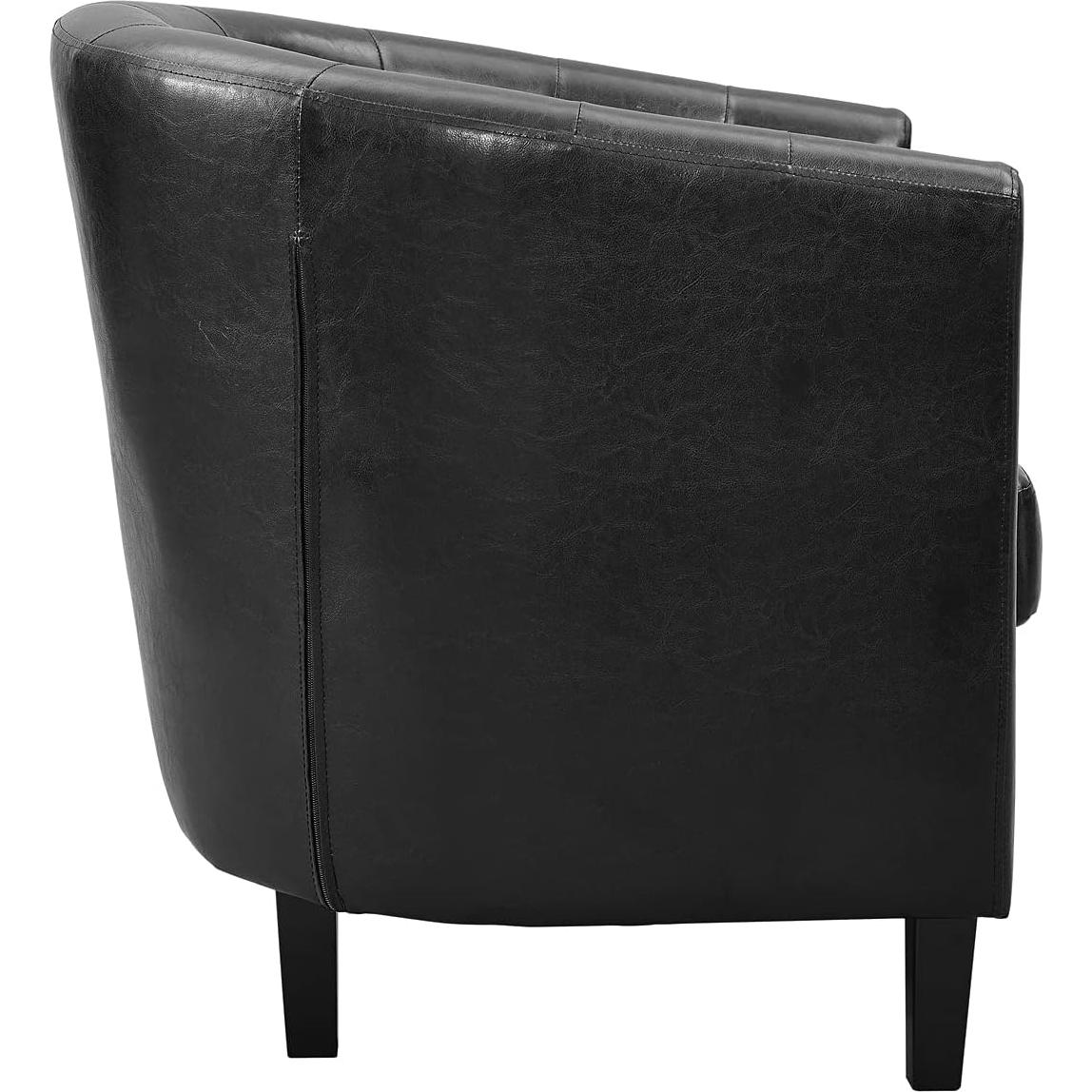 Silla de Acento Emma Naomi Home - Cuero Sintético Negro