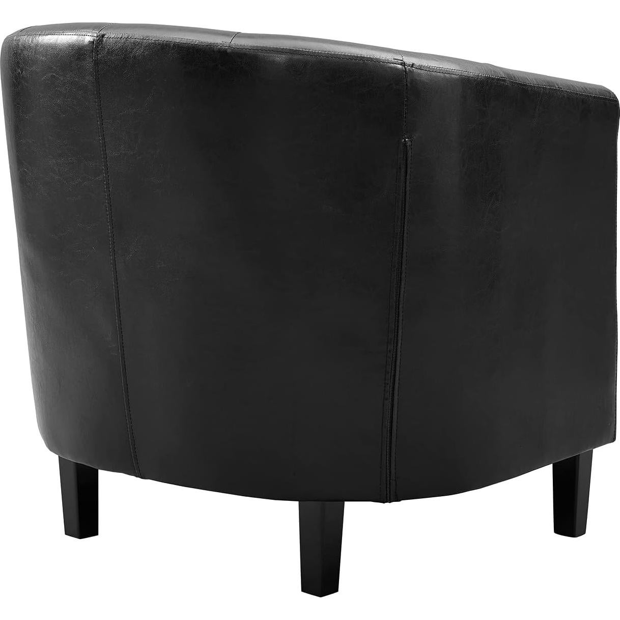 Silla de Acento Emma Naomi Home - Cuero Sintético Negro