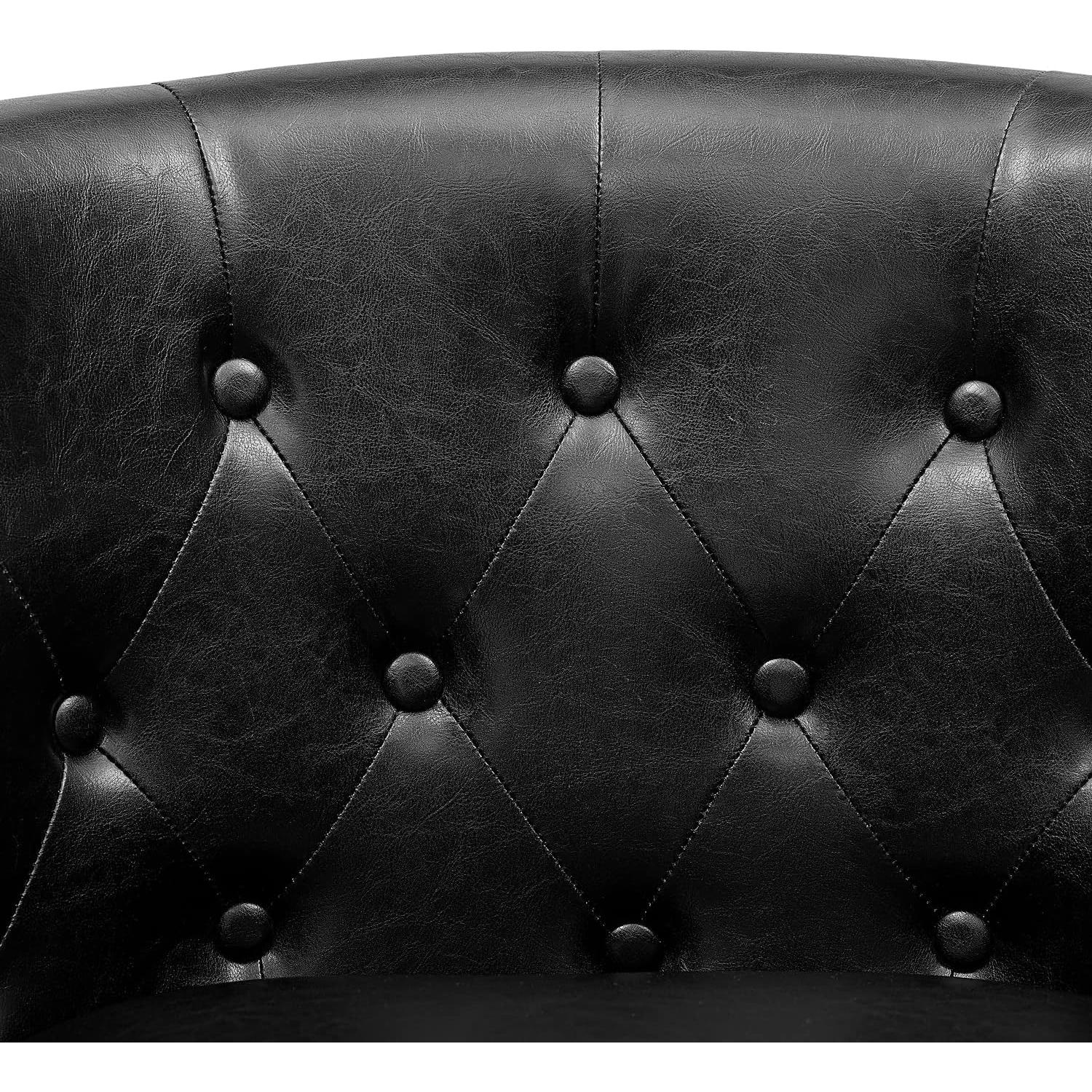 Silla de Acento Emma Naomi Home - Cuero Sintético Negro