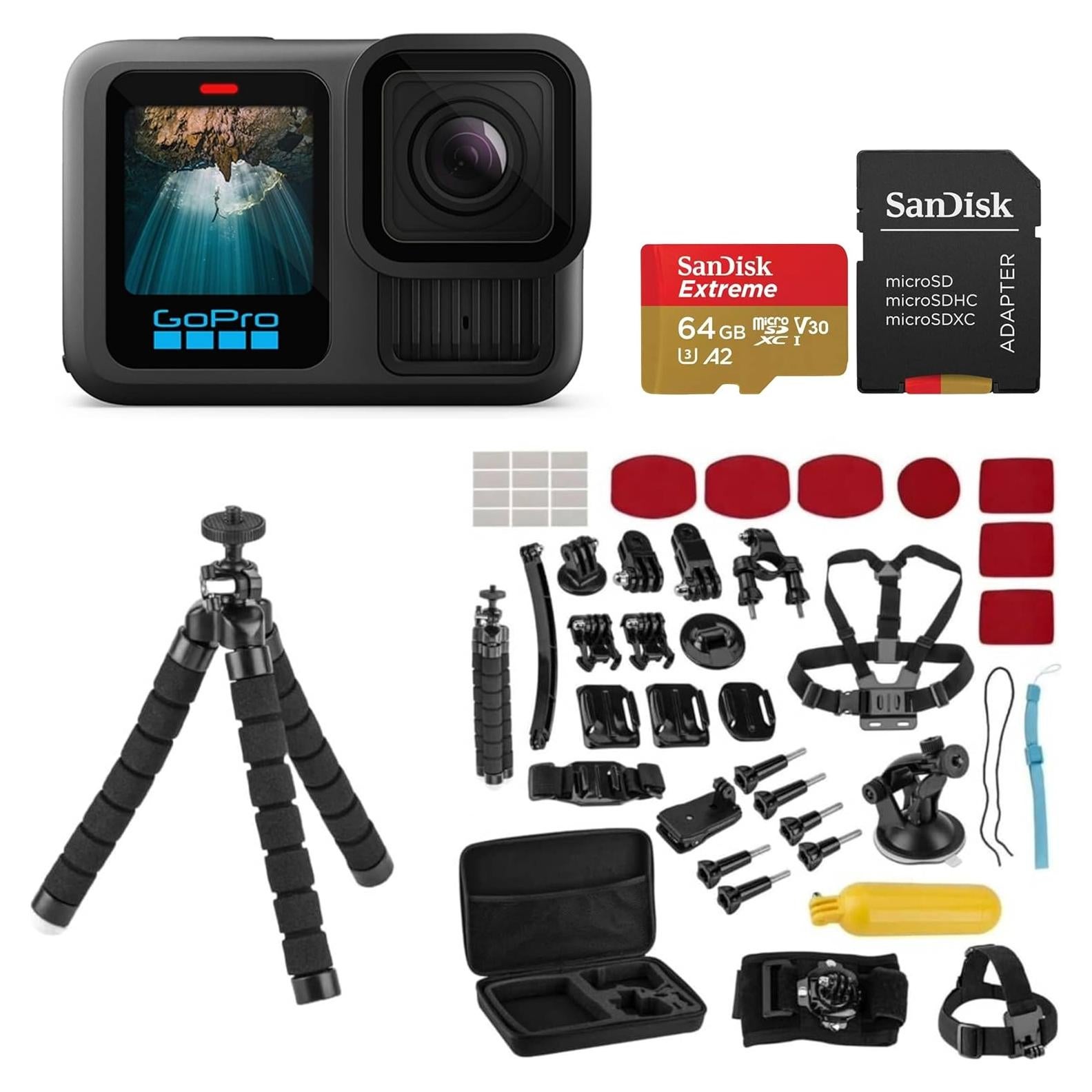 GoPro HERO13 Black - Cámara de Acción 5.3K60 + Accesorios 47 Pzas