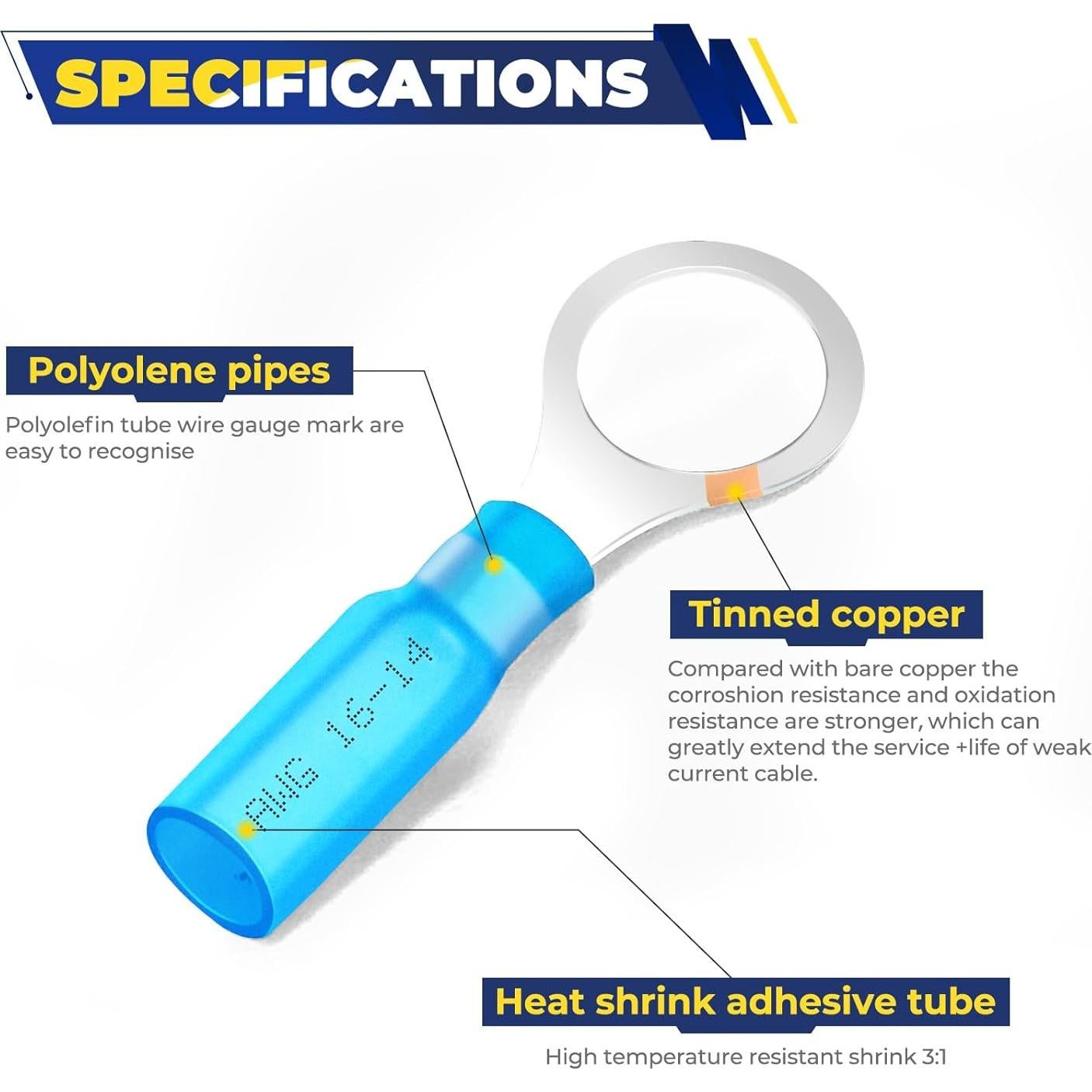 Kit de Conectores de Cable Termoretráctiles FORCA 740pcs AWG 16-14