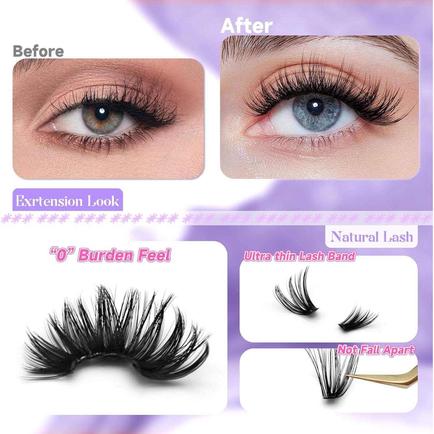 Pestañas en Racimo Ojo de Gato LASHGLSO - 180 Racimos Negros