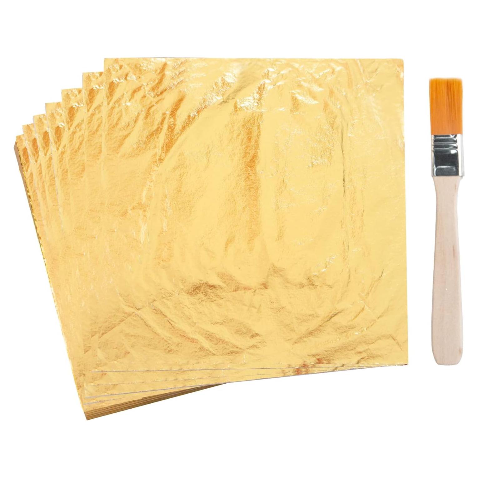 Hojas de Oro KINNO 100 Piezas 14x14cm para Manualidades