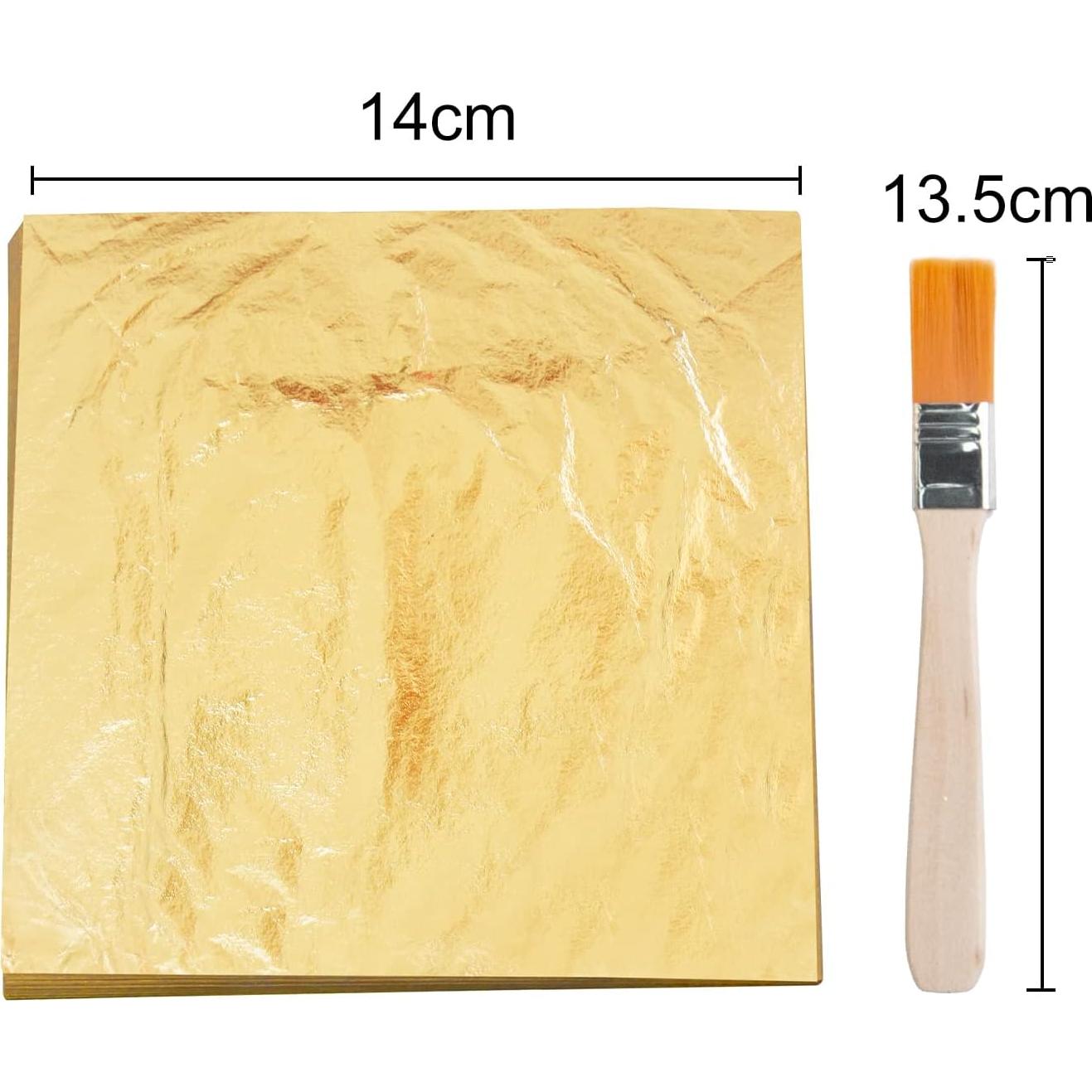 Hojas de Oro KINNO 100 Piezas 14x14cm para Manualidades