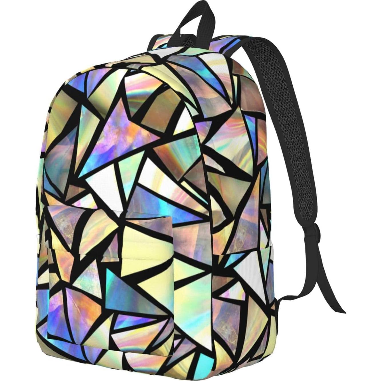 Mochila Lona Casual GVGOAGL Grande 45x31 cm Iridiscente