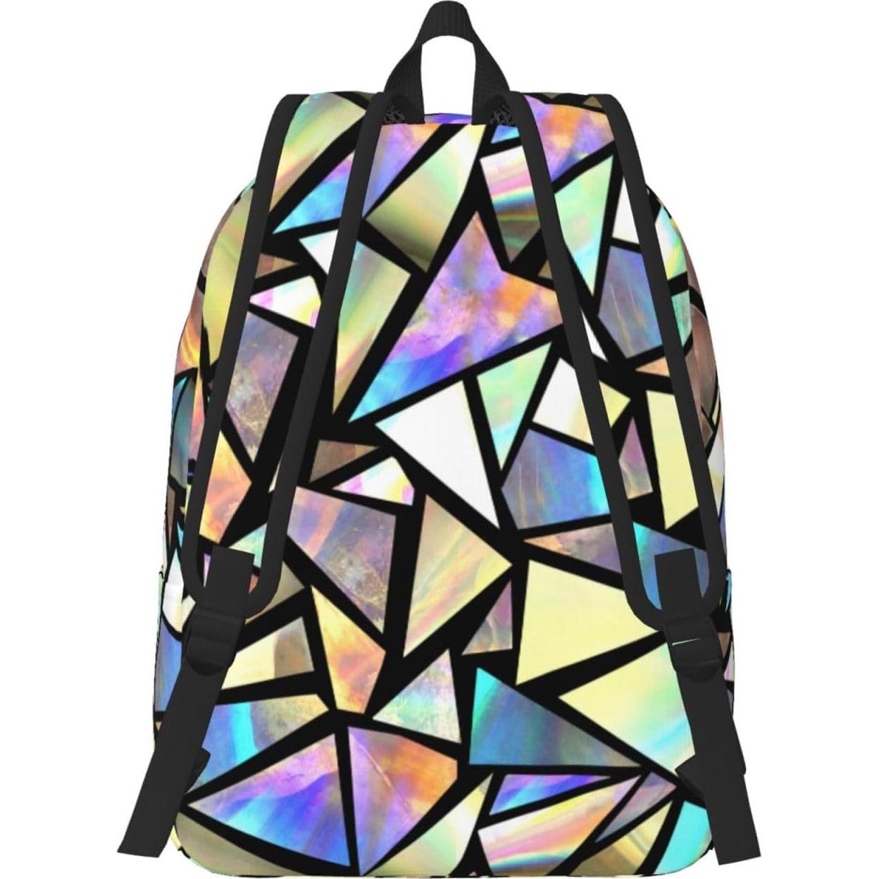 Mochila Lona Casual GVGOAGL Grande 45x31 cm Iridiscente