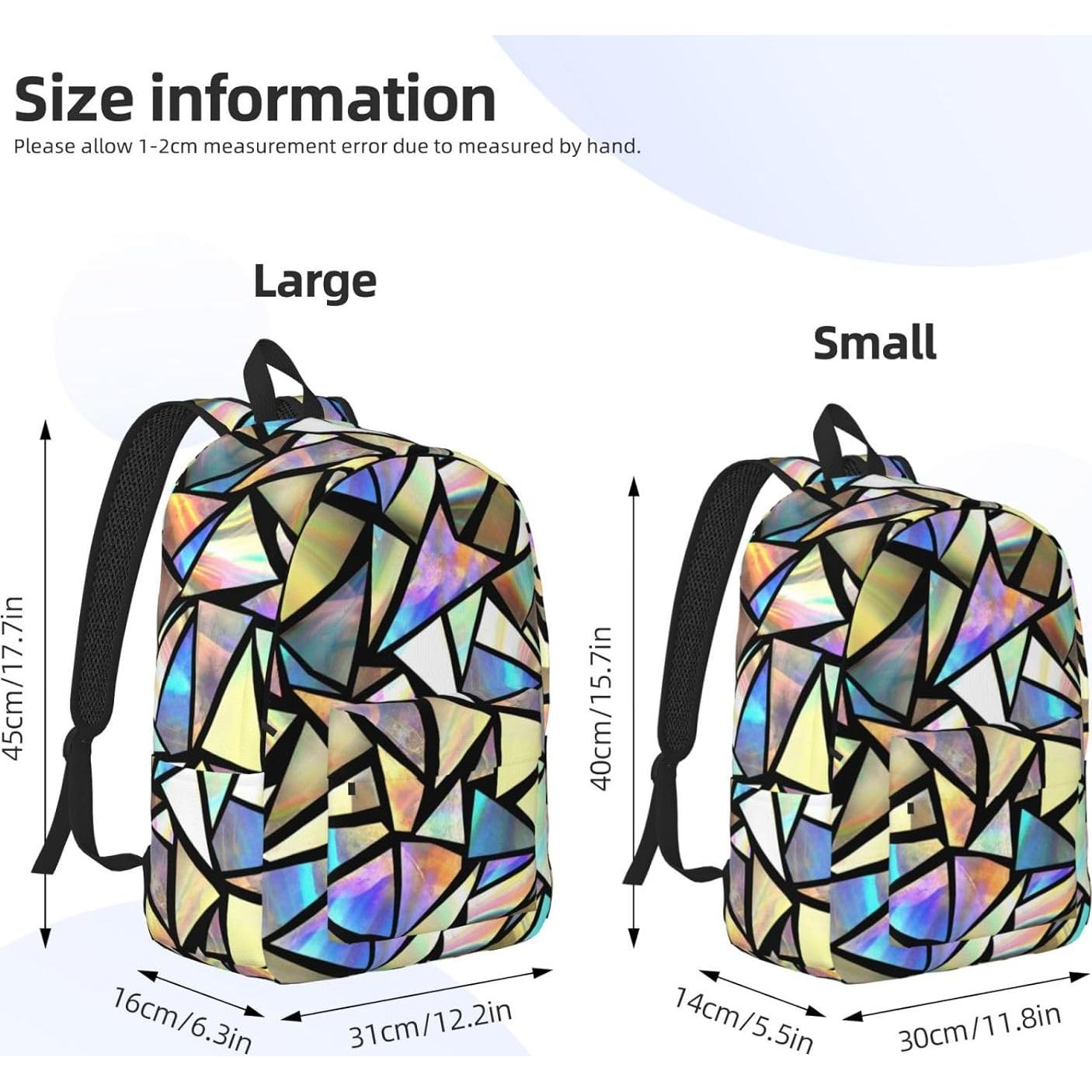 Mochila Lona Casual GVGOAGL Grande 45x31 cm Iridiscente