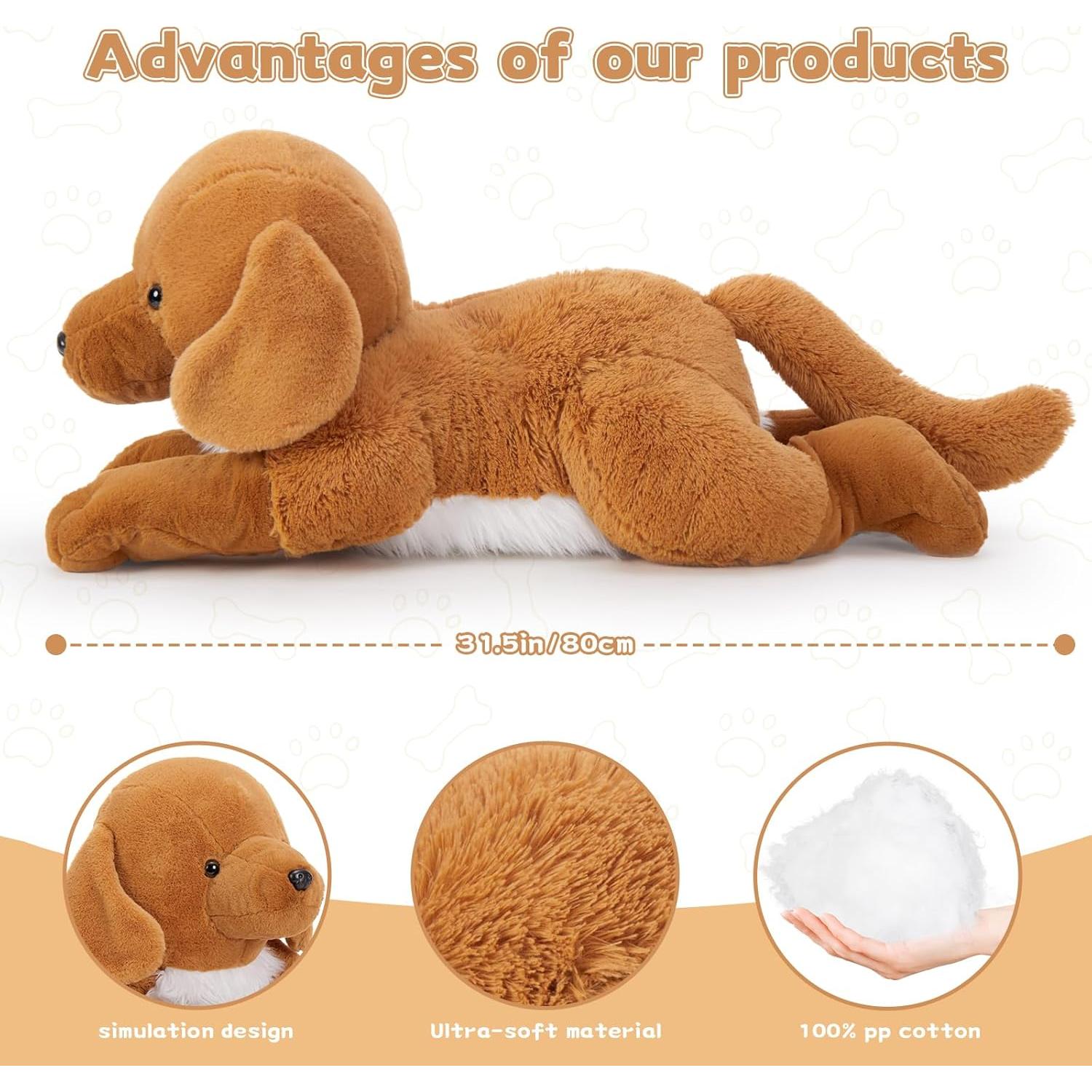 Perro de Peluche Gigante Retriever Dorado 80 cm Suave