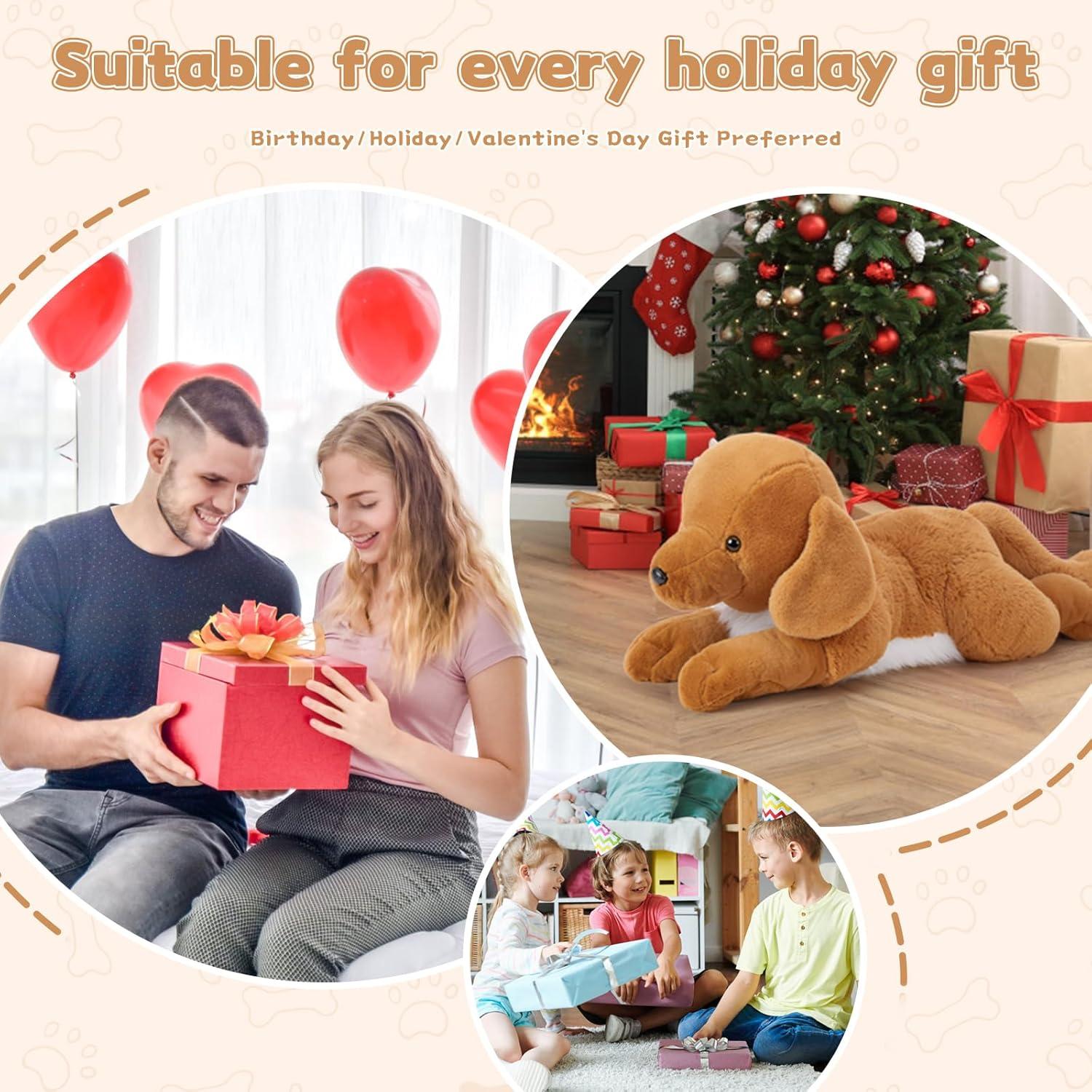 Perro de Peluche Gigante Retriever Dorado 80 cm Suave