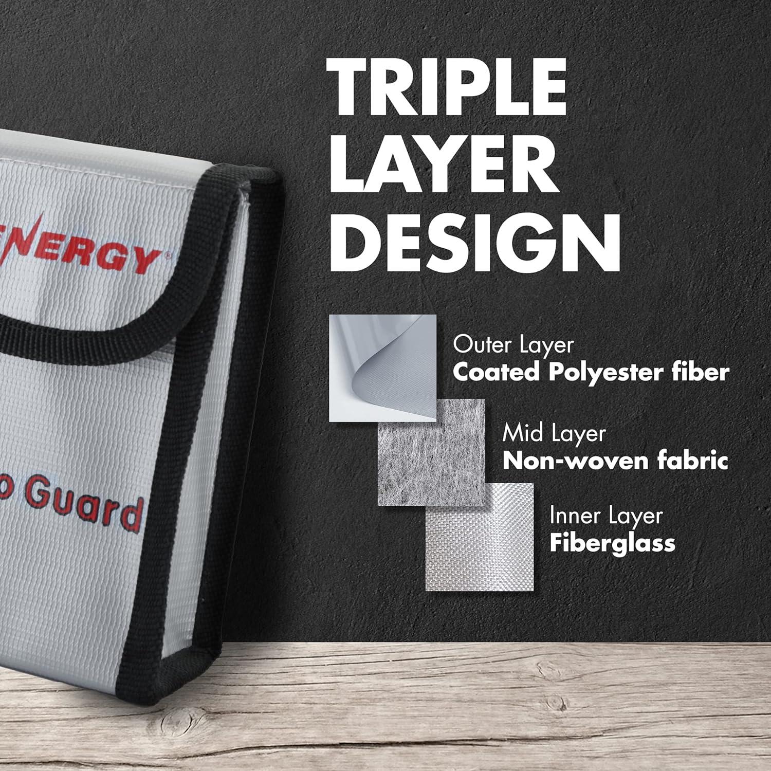 Bolsas Lipo Ignífugas Tenergy 2 Piezas 13.97x8.89 cm