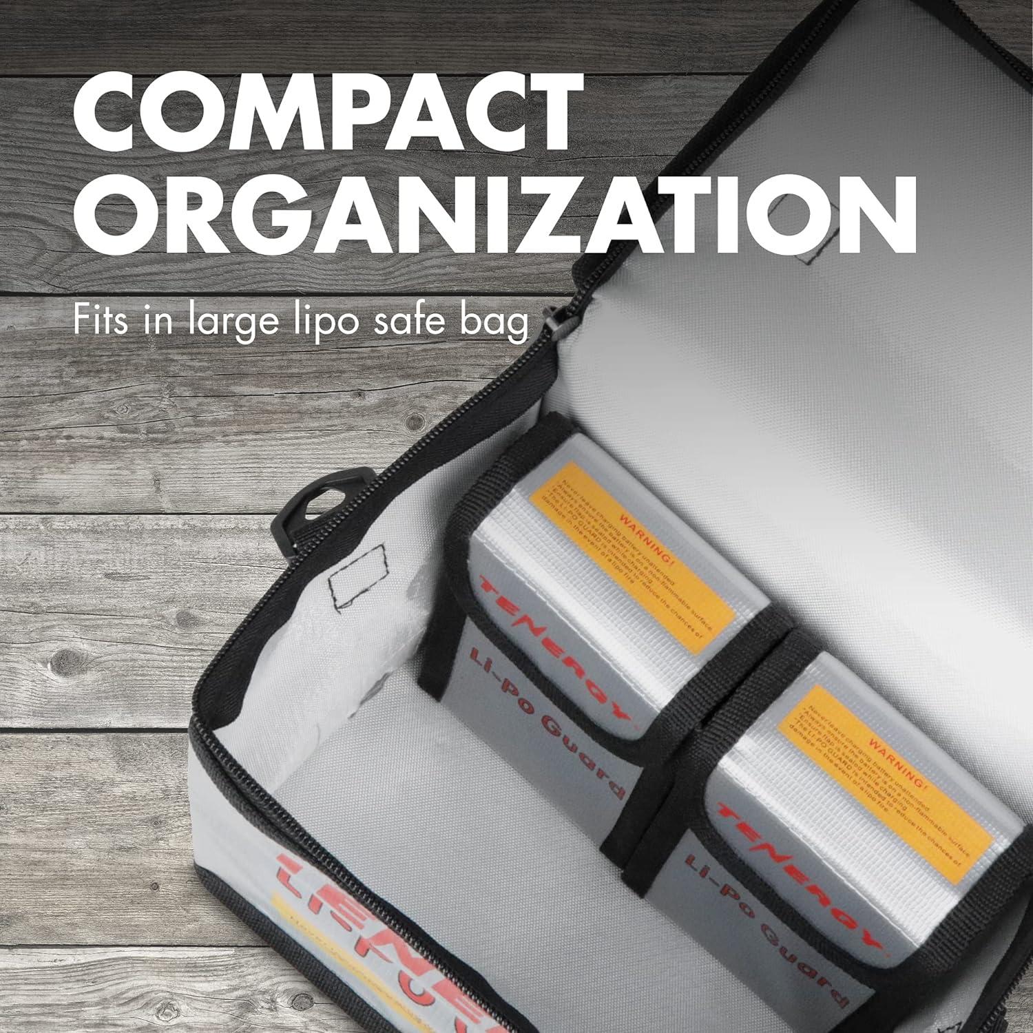 Bolsas Lipo Ignífugas Tenergy 2 Piezas 13.97x8.89 cm