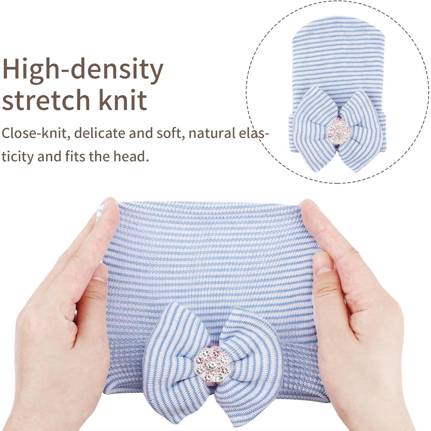 Gorros para Bebé Niña AQOKKA con Lazo Algodón Suave 0-3 Meses