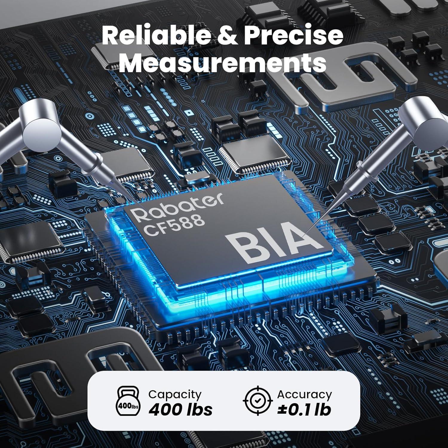 Báscula Inteligente Digital Rabater 28 Métricas 181.4 kg Blanco