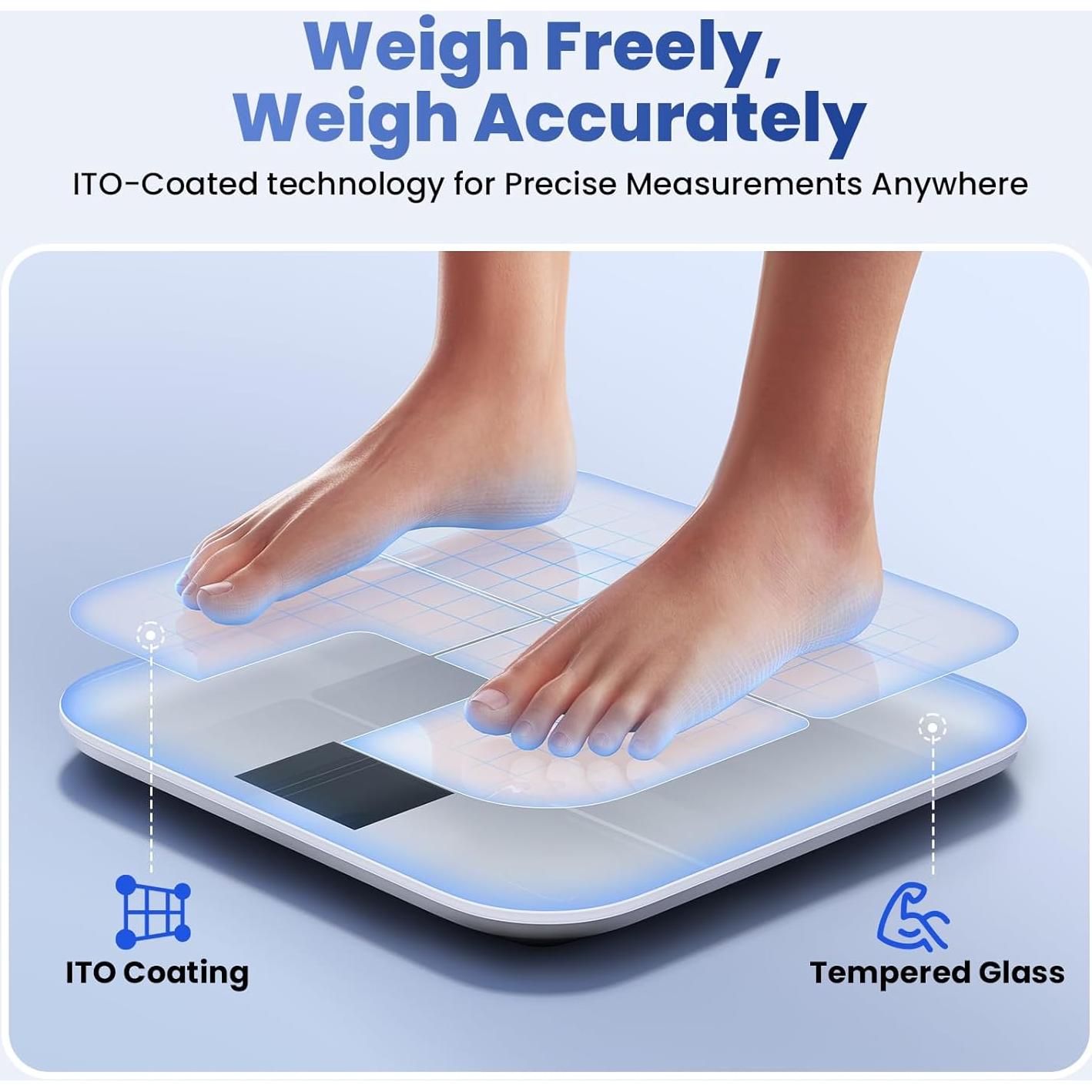 Báscula Inteligente Digital Rabater 28 Métricas 181.4 kg Blanco