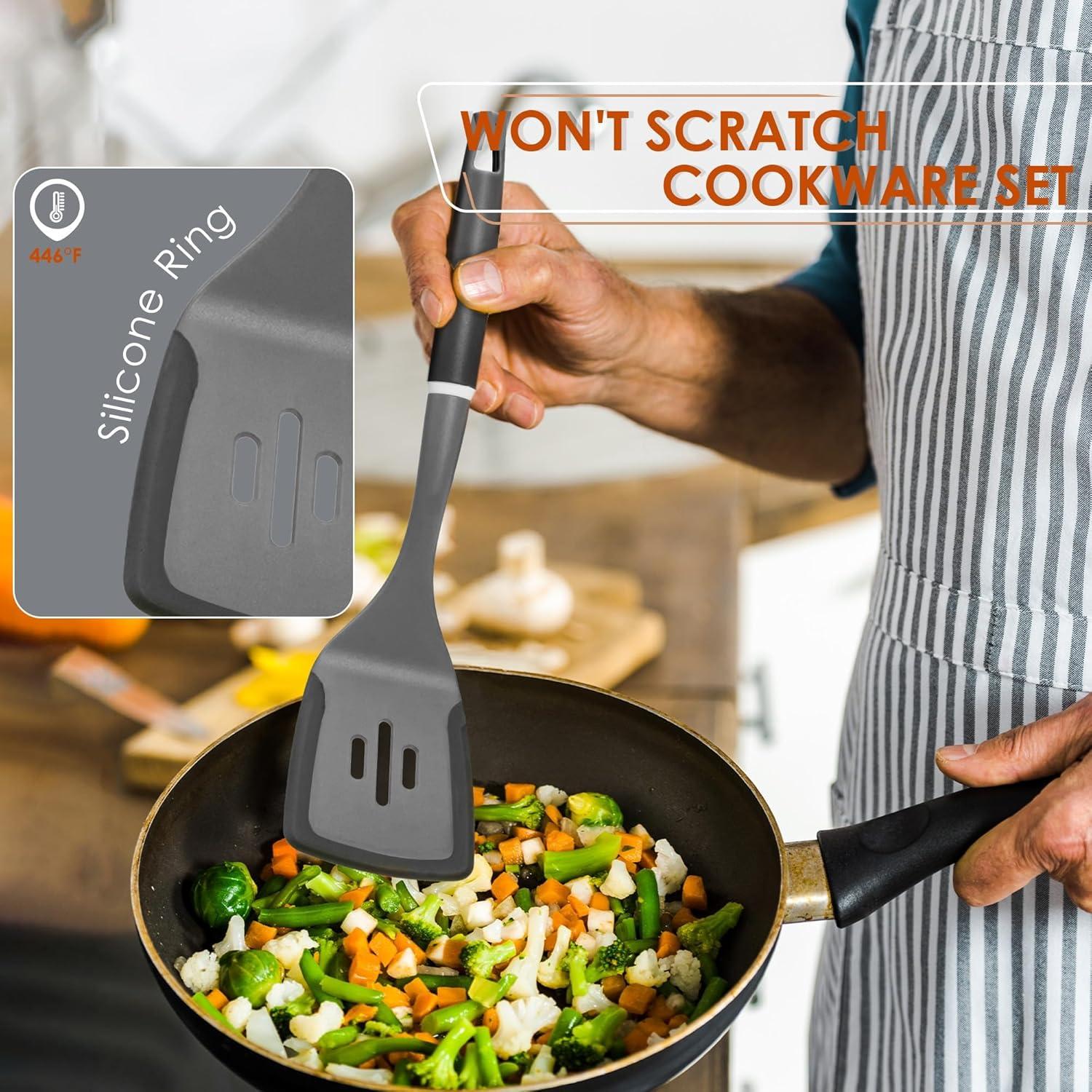 Juego de Utensilios de Cocina LINKLIFE 6 PZS Silicona Gris