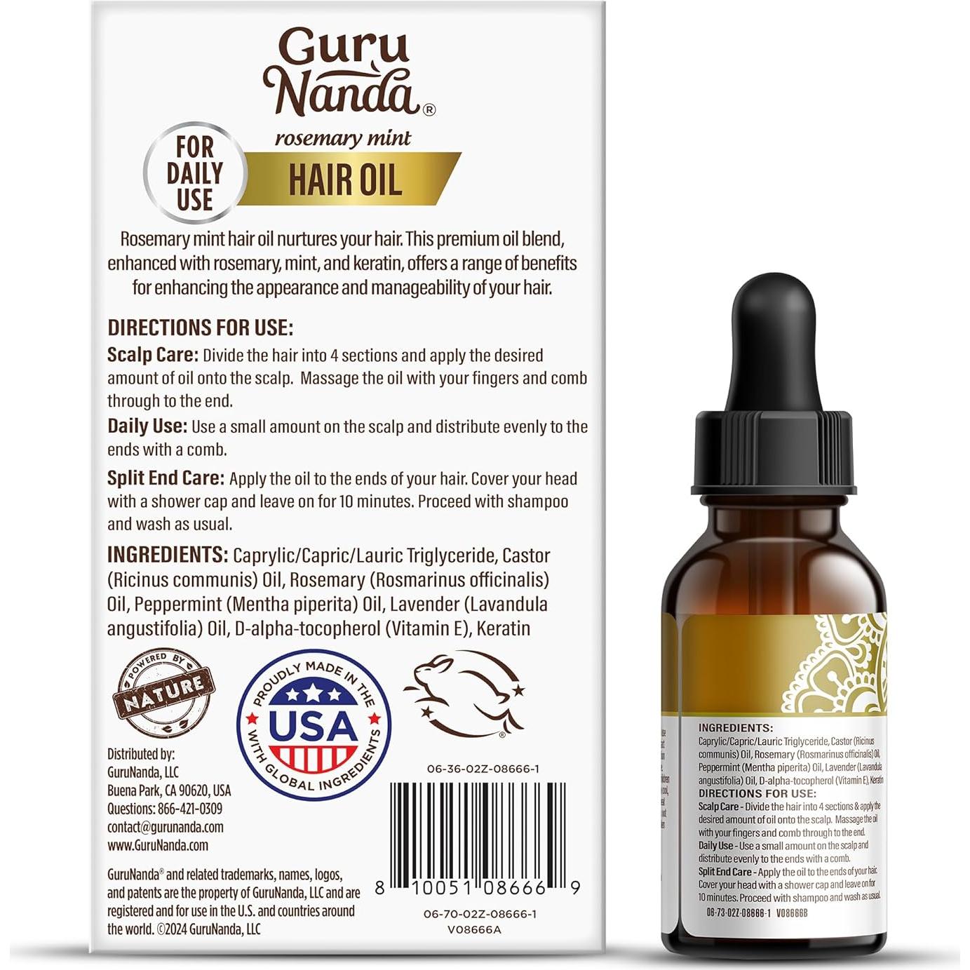 Aceite de Romero y Menta GuruNanda para Crecimiento Cabello 59ml