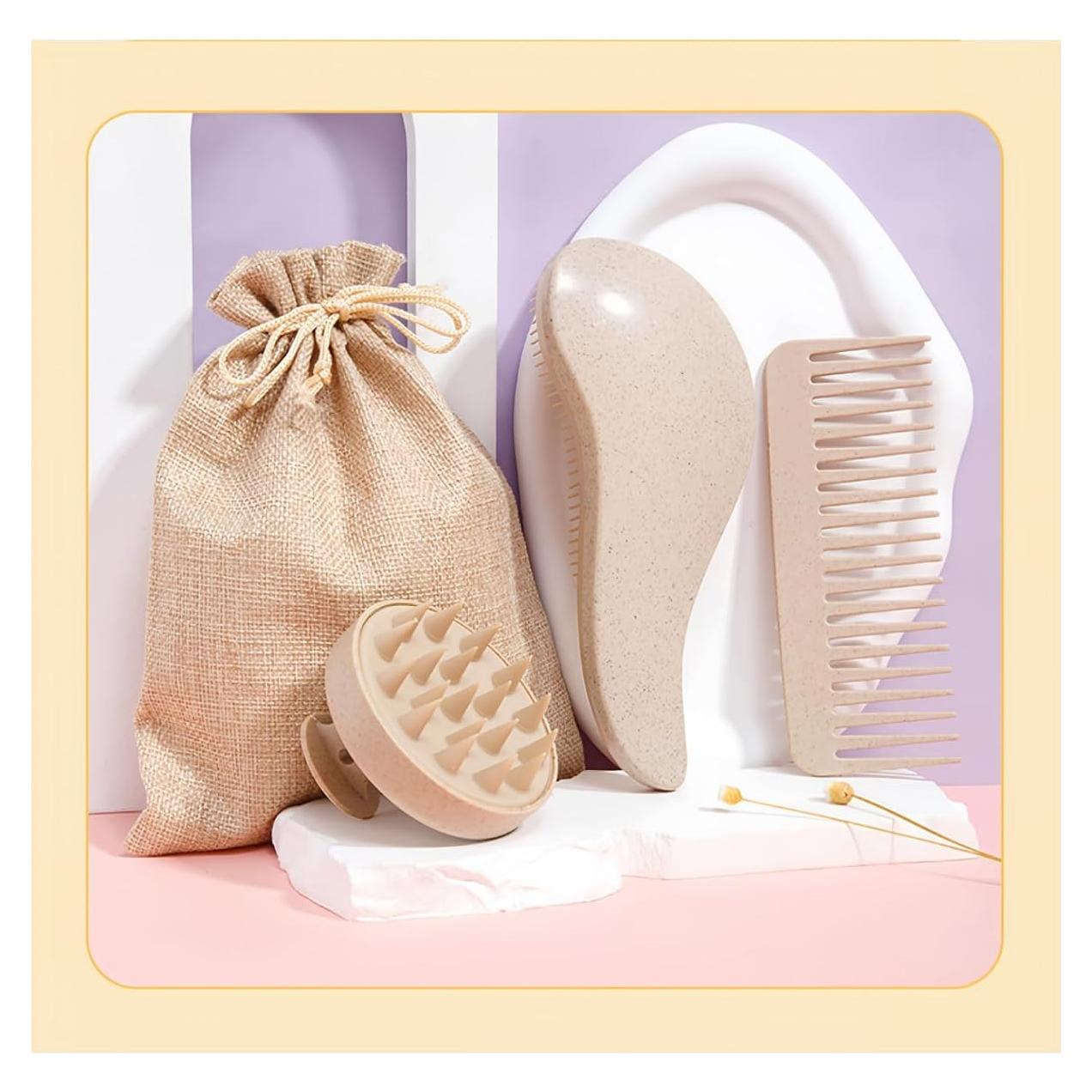 Masajeador de cuero cabelludo SanQiuShe 3 en 1 Beige